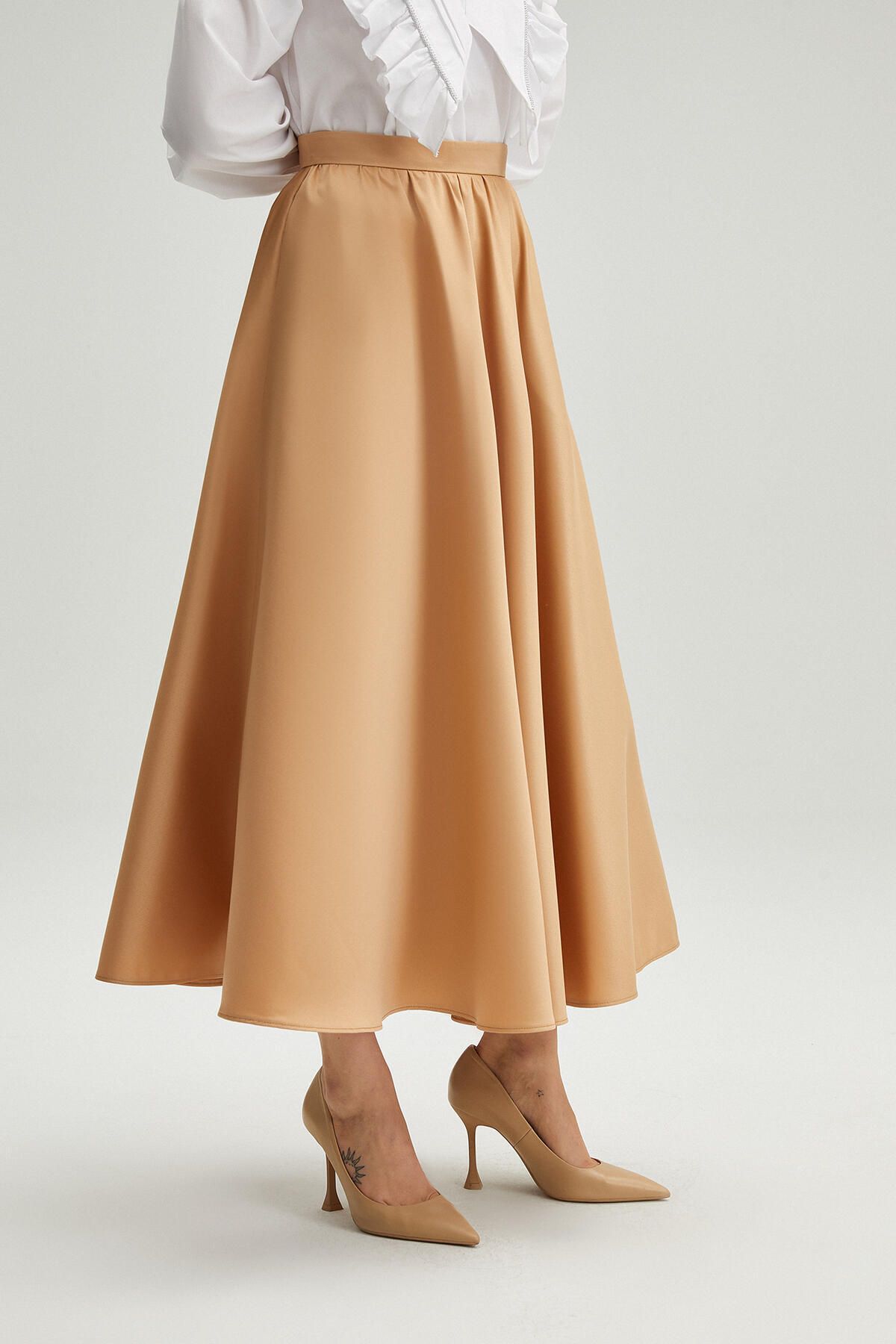 Touché Privé-GREATED SATIN SKIRT 3