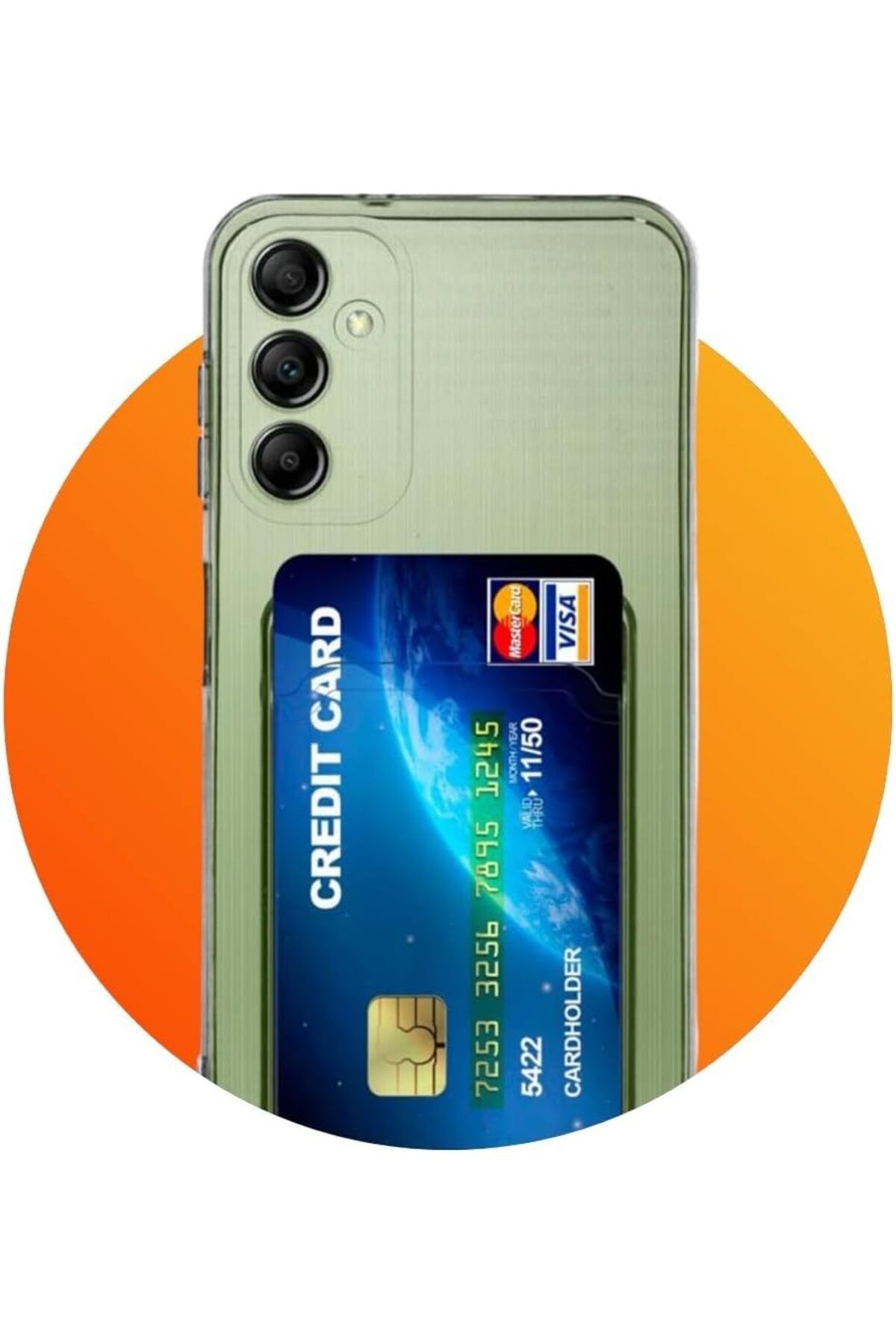 STOREMAX cmllashop Galaxy A35 5G İle Uyumlu Kartlıklı, Darbeye Dayanıklı (Shockproof) Şeffaf Kılıfı