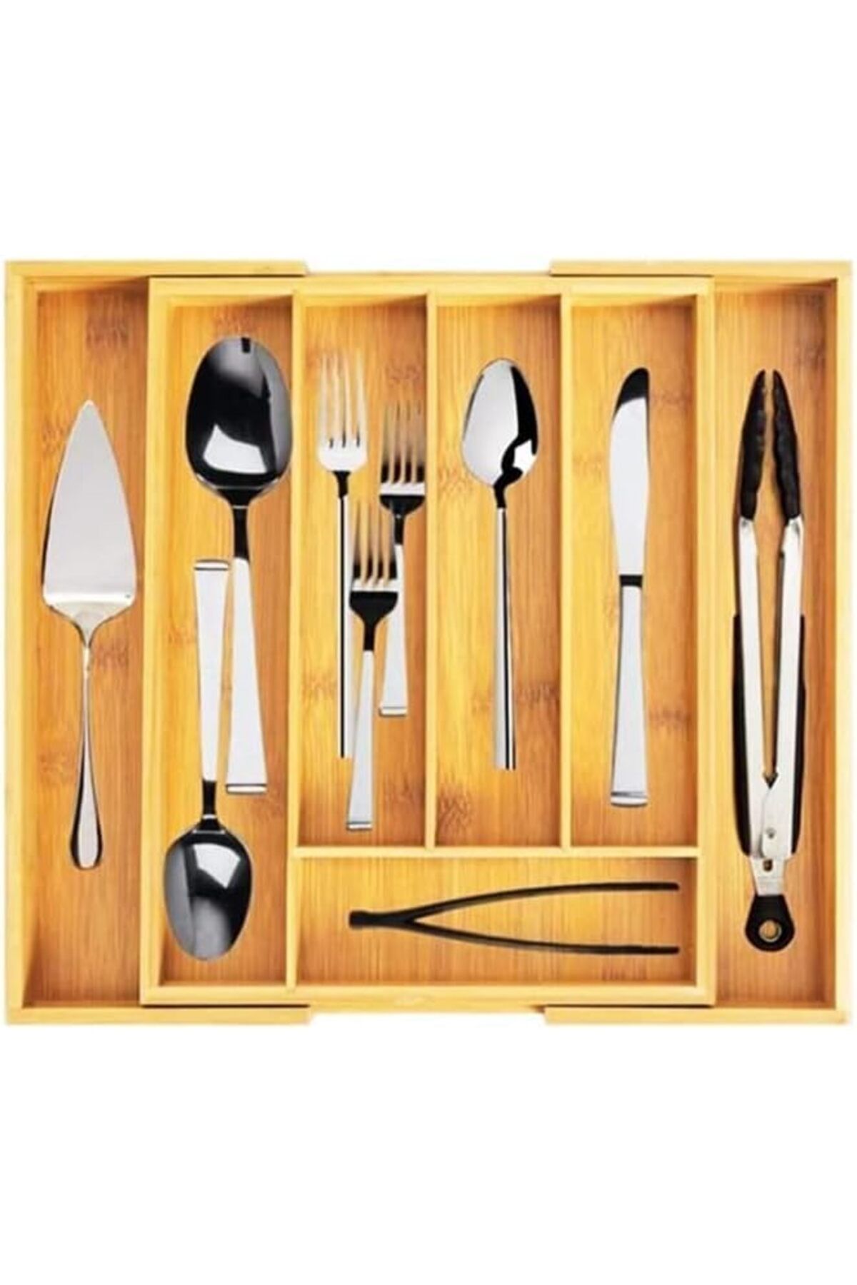 STOREMAX lbstorex 7 Bölmeli Bambu Kaşıklık Antibakteriel Çekmece içi Düzenleyici Organizer Newdsng 111