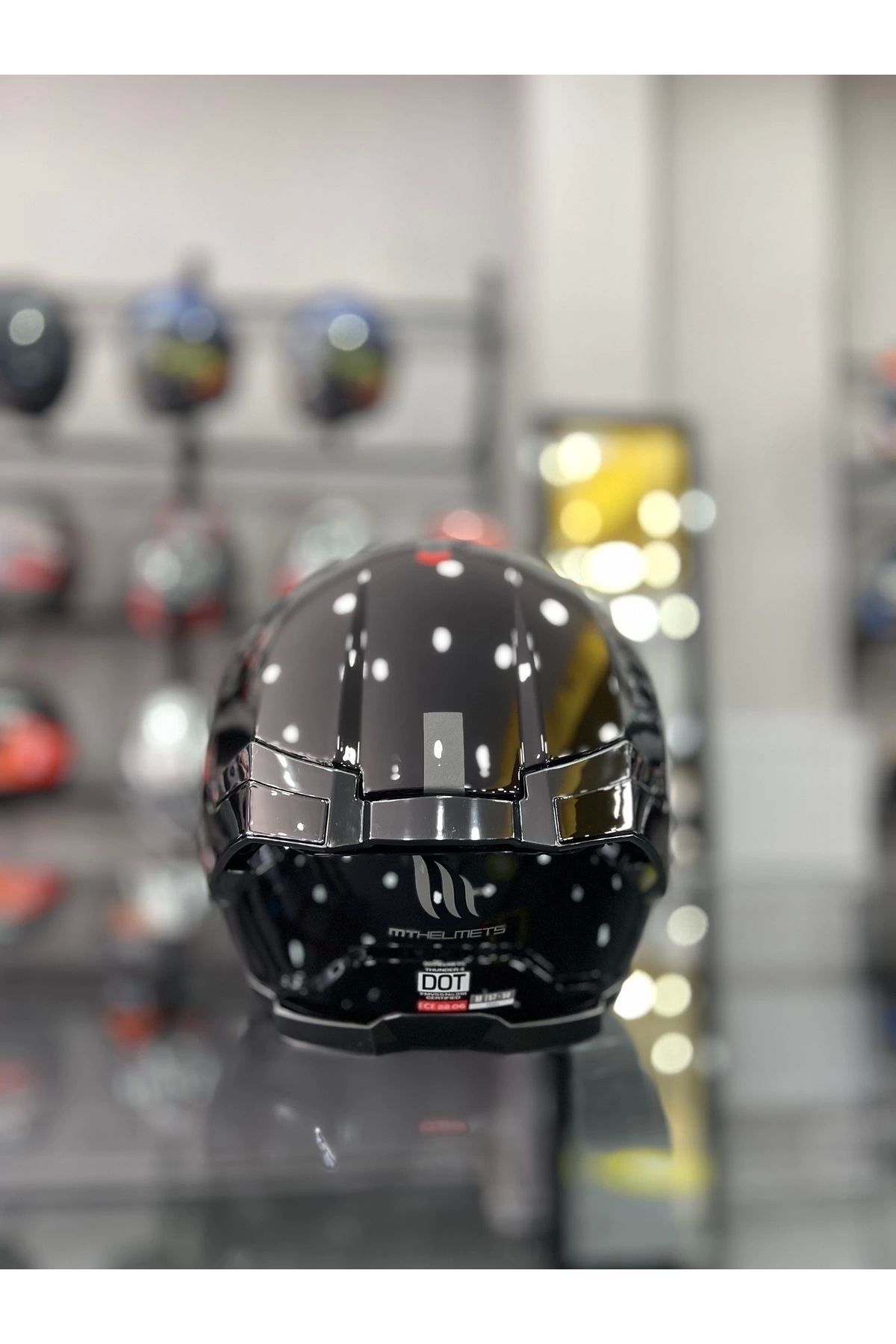 Helmets Thunder 4 Gloss Black Kask ŞEFFAF VİZÖRLÜ - 2