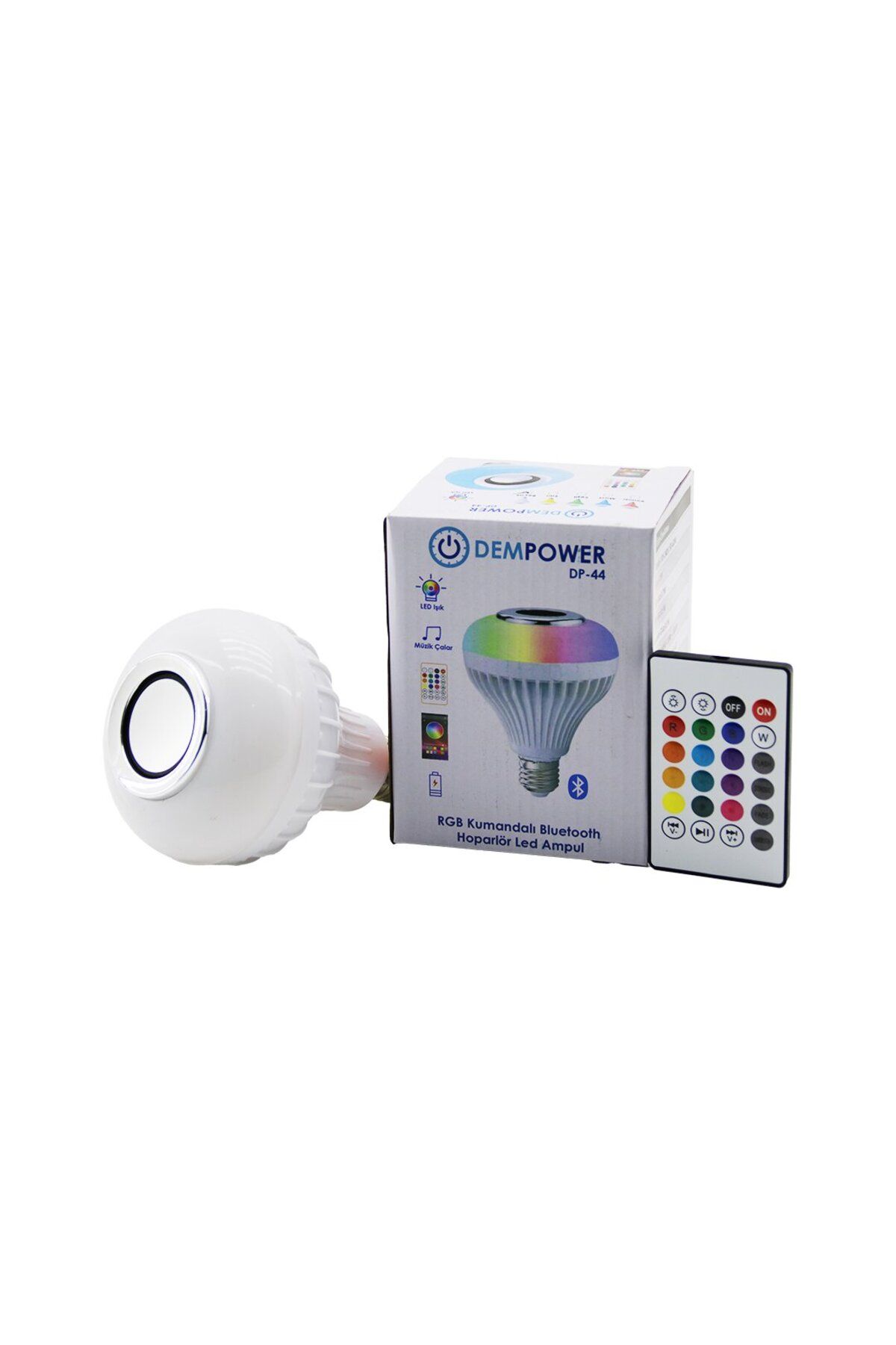 STOREMAX gelalpzr - HOPARLÖR-3W ÇALAR LED-7W HOPARLÖR MÜZİK - BLUETOOTH LED AMPUL 2IN1-KUMANDALI RGB Yen