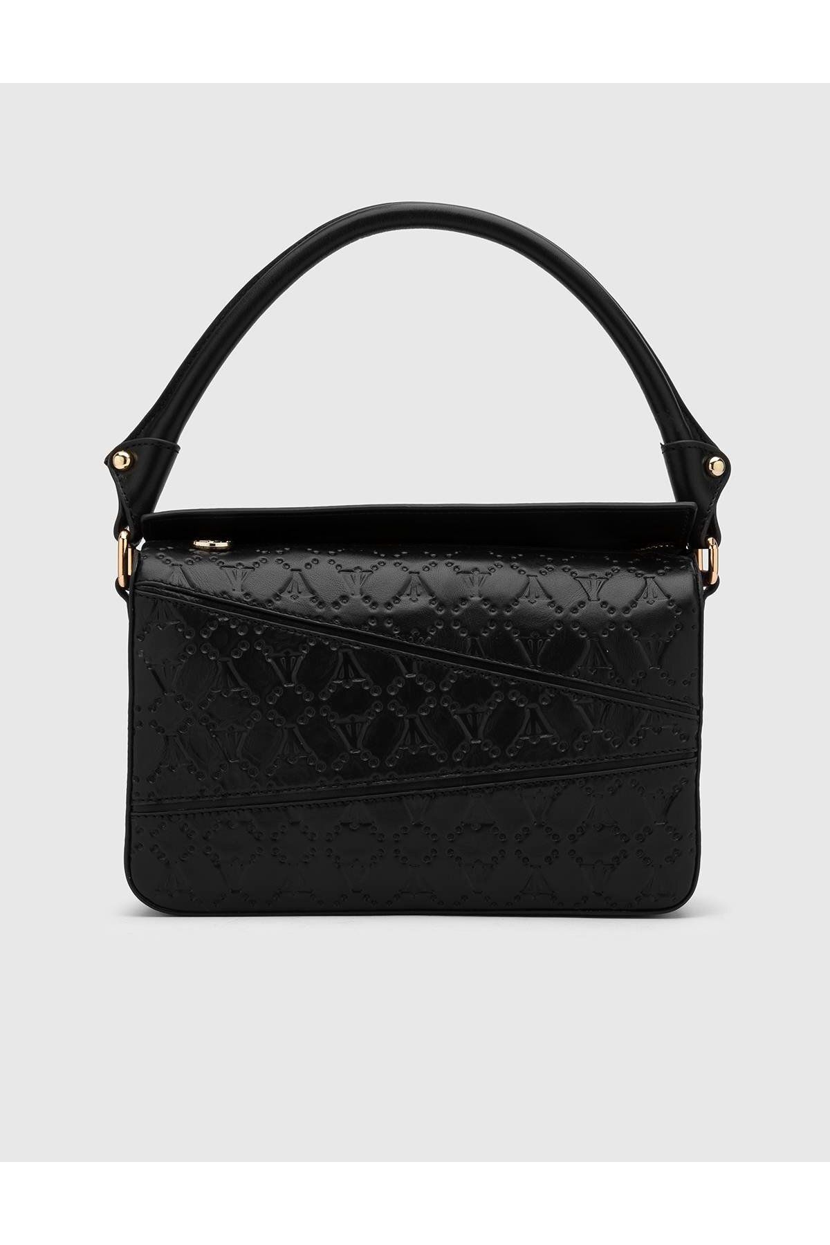 İLVİ-Lottie Black Genuine Leather Women's Handbag 3