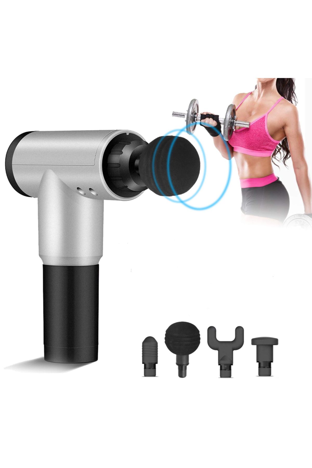 STOREMAX ysstorex Sporcu Masaj Aleti 4 Başlıklı Şarjlı Titreşimli Yoğurmalı StarColxlection 655141