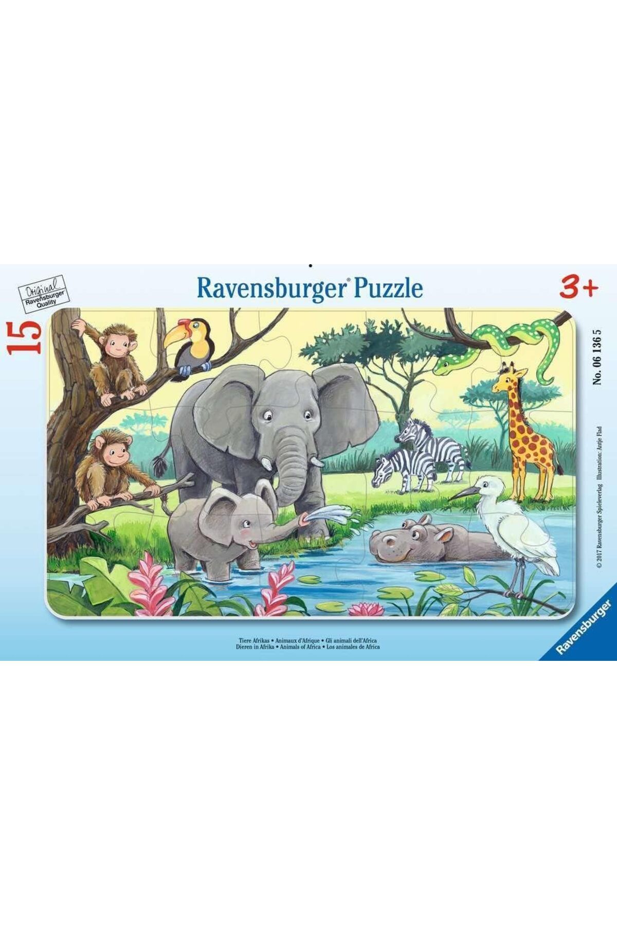 STOREMAX htpshopmx 15 Parçalı Çerçeveli Puzzle Hayvanlar-061365 str http 1092444