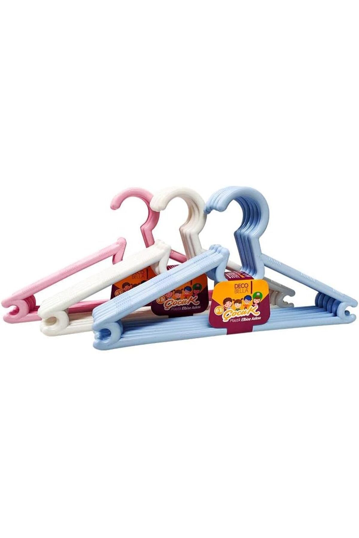 STOREMAX nffashopm 6'lı Plastik Çocuk Elbise Askısı, 0.6x27x14 cm, Asorti storestarx 1051353