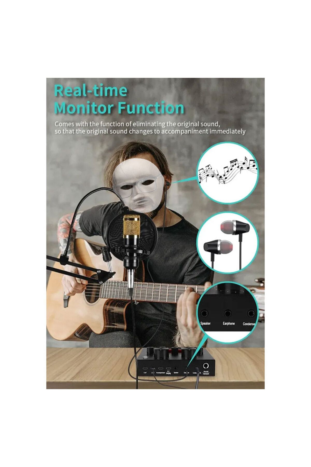KEEPRO-Professional V8 Live Streaming Sound Card Audio Interface Mixer 3