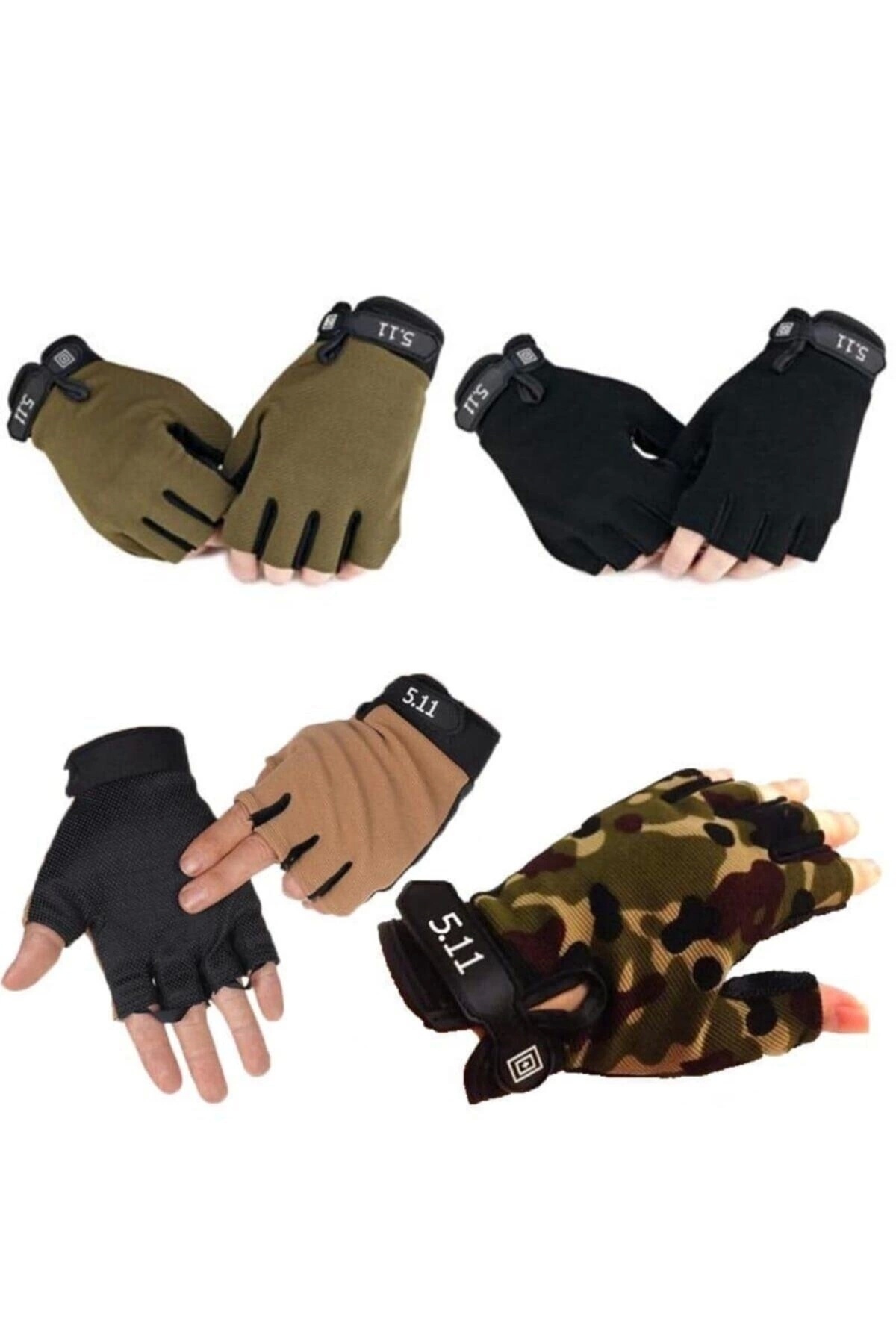 5.11 Tactical  Taktik Eldiven Yarım Parmak Asker Polis Dağcı Avcı Sporcu - Görsel 5