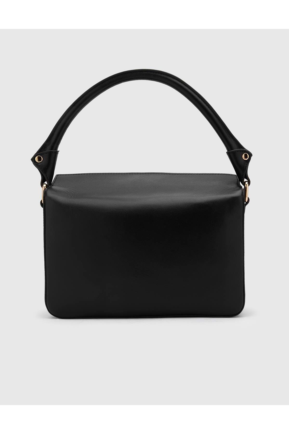 İLVİ-Lottie Black Genuine Leather Women's Handbag 4