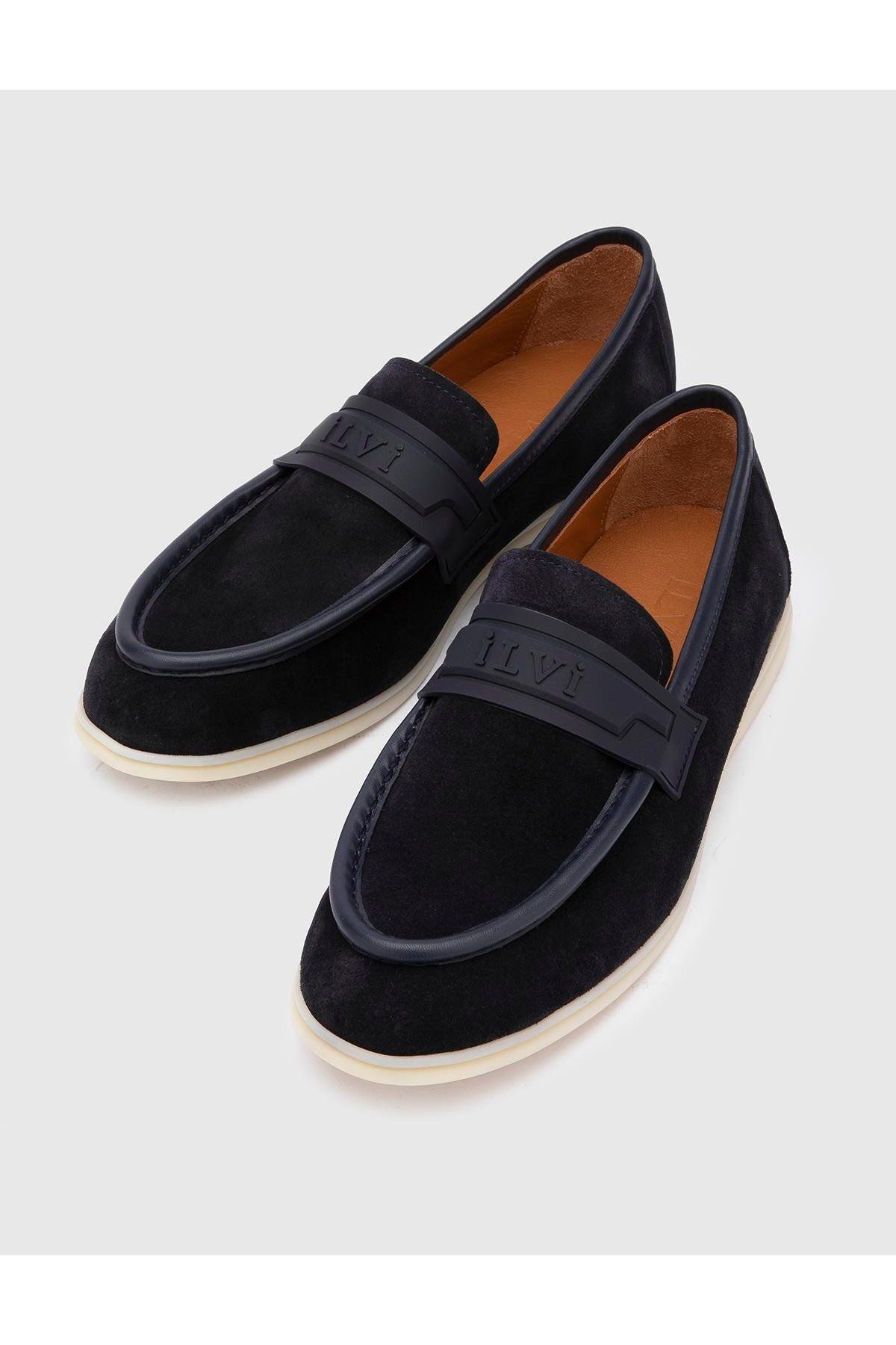 کفش های کژوال مردانه MYLES GENUINE چرمی مردانه'S NAVY BLUE LOAFER İlvi