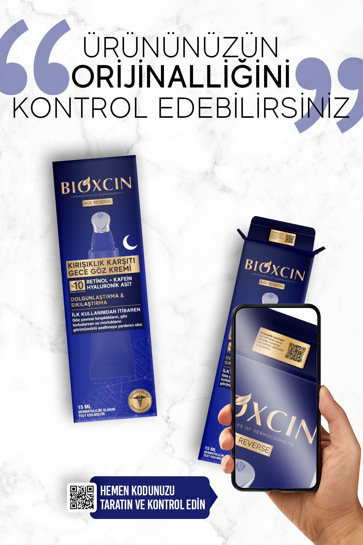Bioxcin-Age Reverse Eye Cream - 15 ML, 10% Retinol, Caffeine and Plump Firmness 6