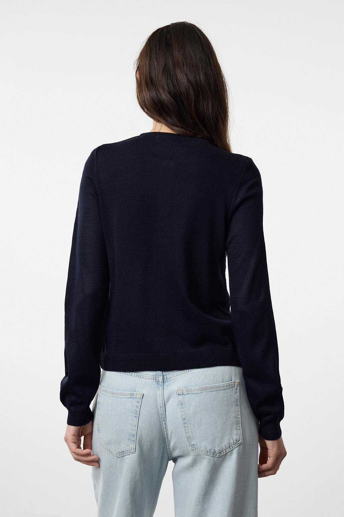 Trendyolmilla  Lacivert-Gri İkili Paket Bisiklet Yaka Triko Hırka TWOAW25HI00344 - Görsel 3