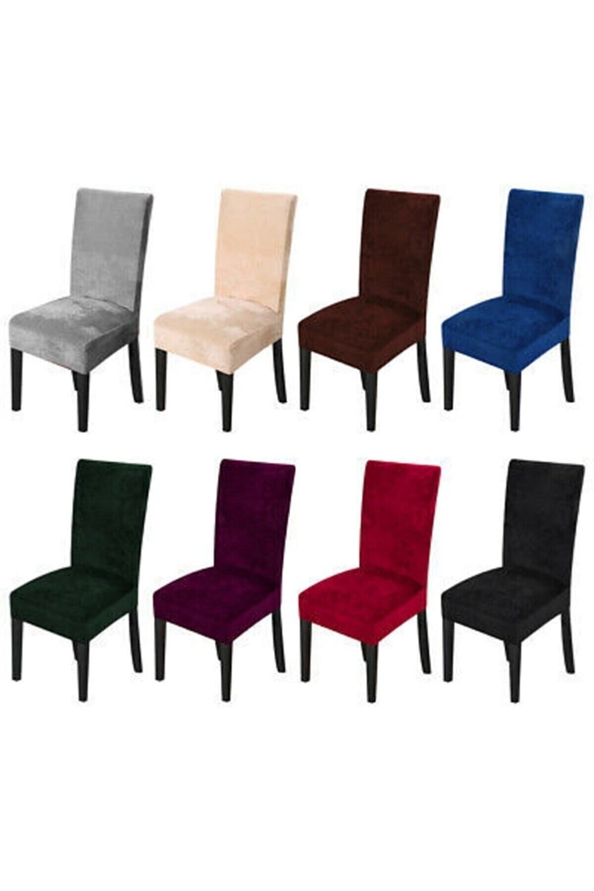 FurkanTicaret-Scaun din catifea din mătase crem elastic elastic - 1 bucată în dimensiunea 45x45x60 2