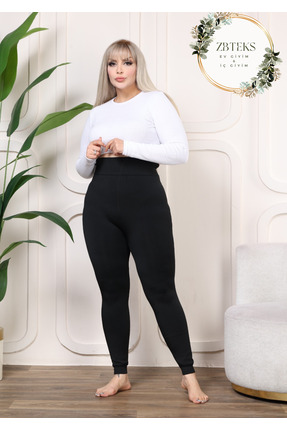 ZBTEKS Büyük Beden Kalın Kışlık Içi Peluş Siyah Toparlayıcı Termal Tayt (120 ...