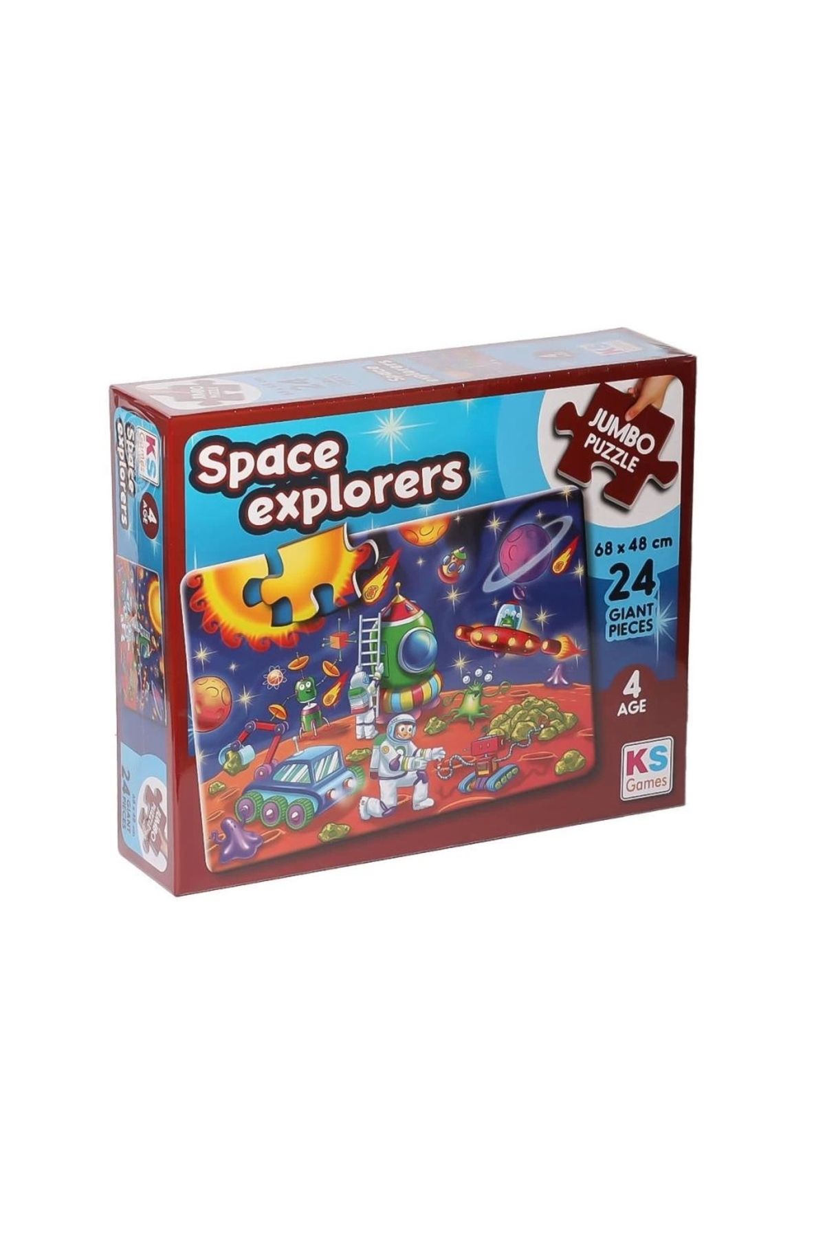 Basic Fun Çocuk JP 31011 Space Explorers Jumbo Puzzle 24 Parça -KSPuzzle