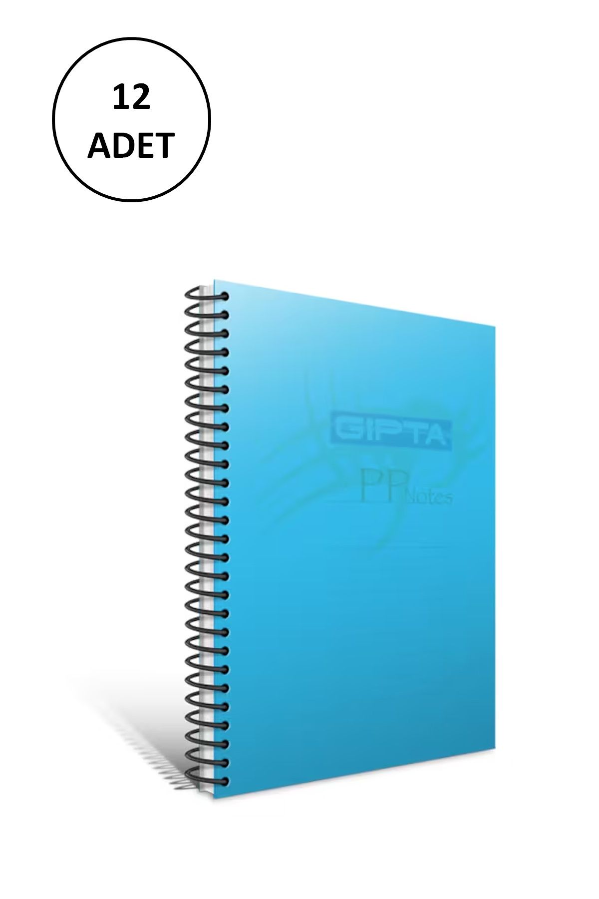 biltekno Gıpta Eko Pp A4 Spiralli Pp Kapak Defter 60 Yaprak Kareli (12 Li Paket) 4176