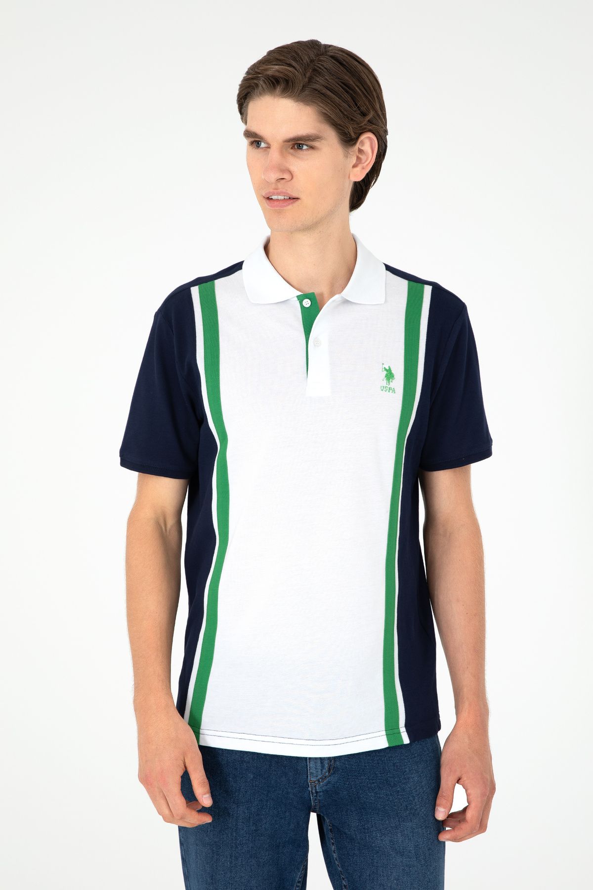 تی شرت یقه پولو آبی مردانه دریایی U.S. Polo Assn.