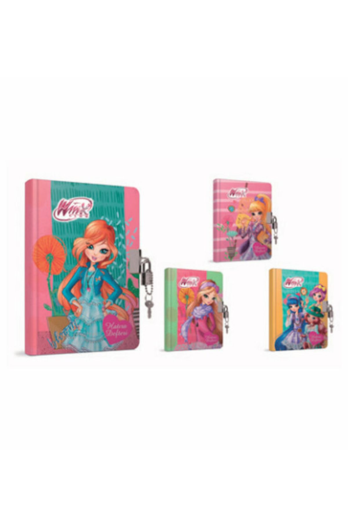 biltekno Gıpta Winx Hatıra Defteri İplik Dikişli Kilitli 14X20 96 Yaprak