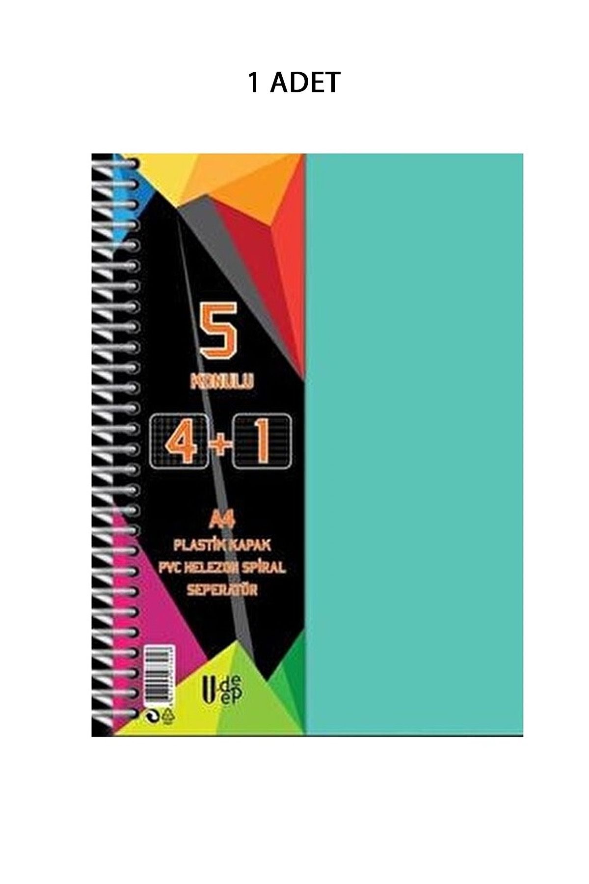 biltekno Spiralli PP Kapak 4+1 125  Yaprak Ayraçlı Defter