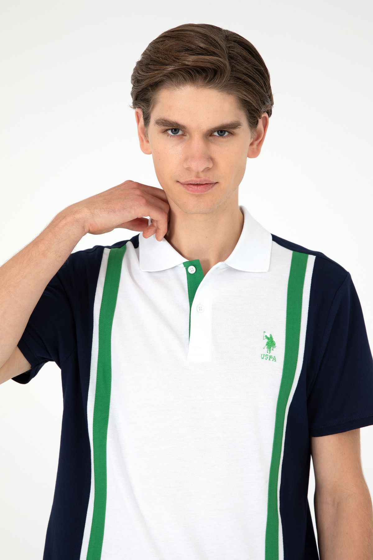 تی شرت یقه پولو آبی مردانه دریایی U.S. Polo Assn.
