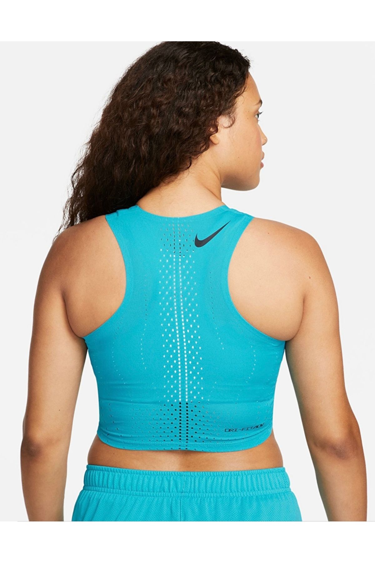 Nike-Dri-Fit Adv Aeroswift Women's Blue Running Tank Top 2