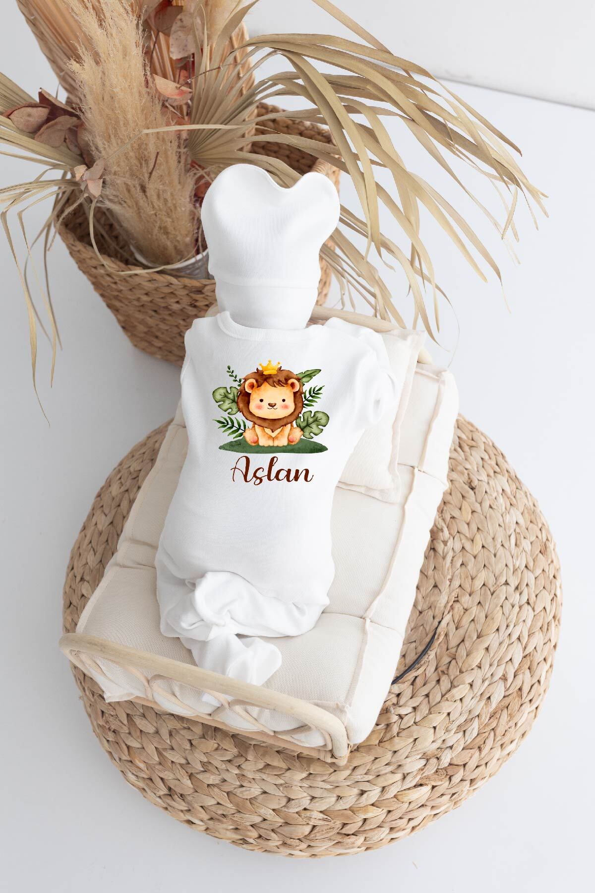 Bebe wini %100 Pamuk 11 Li Isimli Hastane Çıkışı MN23-ASLAN fotoğrafı 3 (önizleme)