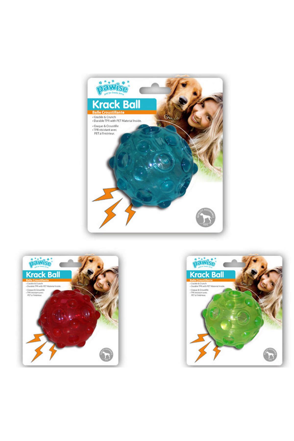 Pawise Krack Sesli Top Köpek Oyuncağı 7,5 cm GLSTD