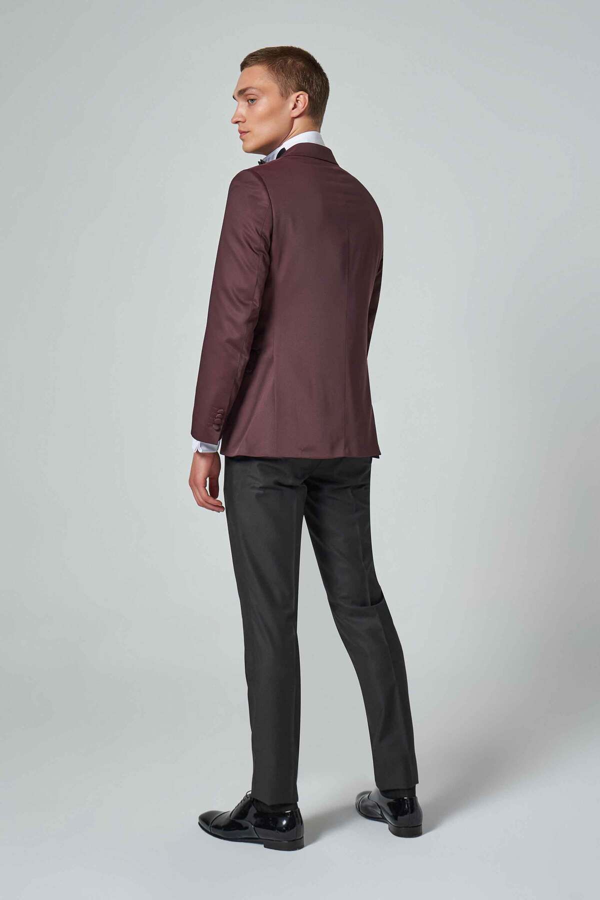 اسموکینگ قرمز مردانه SLIM FIT TEAM اورجینال D'S Damat
