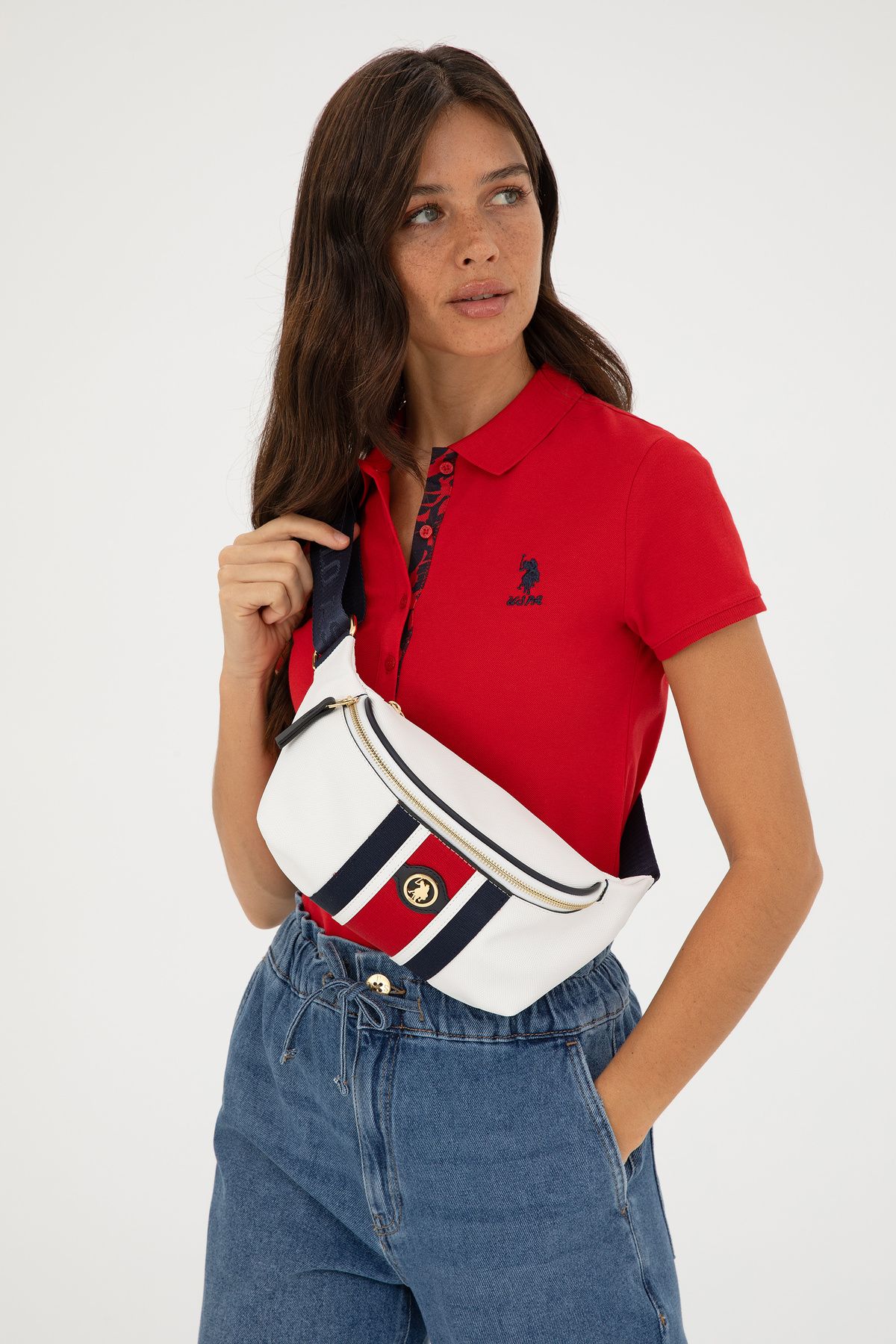 کیف کمری سفید زنانه 50293681-VR013 U.S. Polo Assn.