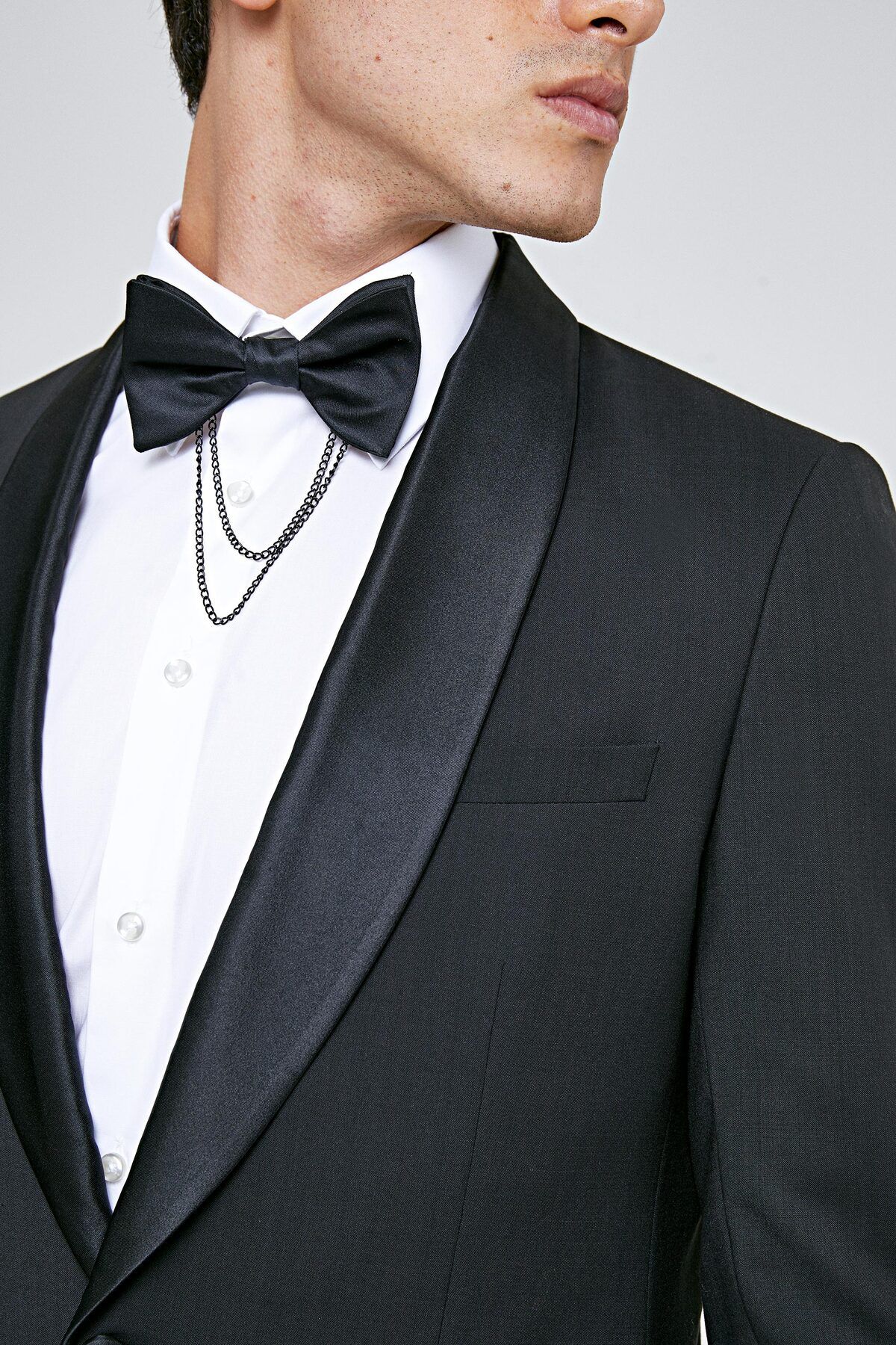 اسموکینگ مشکی مردانه داماد صاف و لباس تیمی توکسدو SLIM FIT TWN