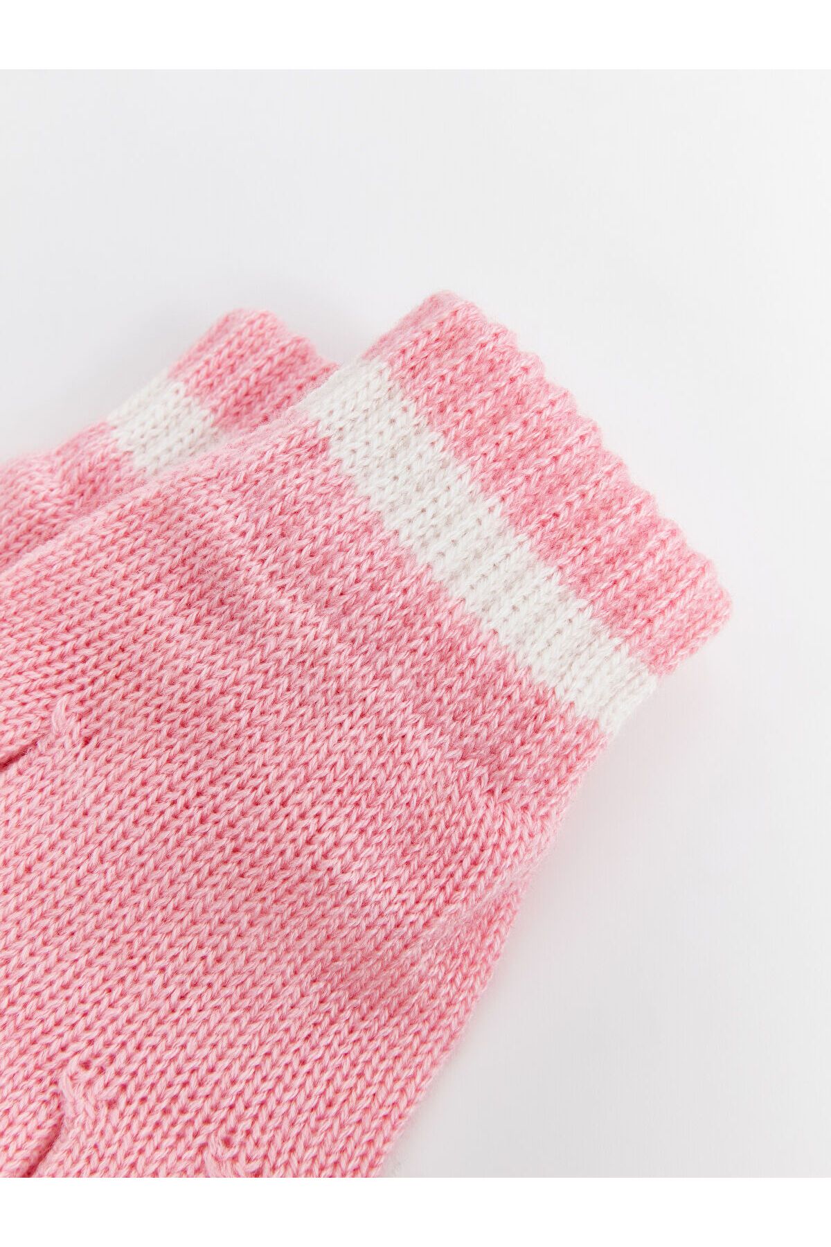 LC Waikiki-Lcwk Stripe Patterned Girl's Scarf Beanie and Gloves 3