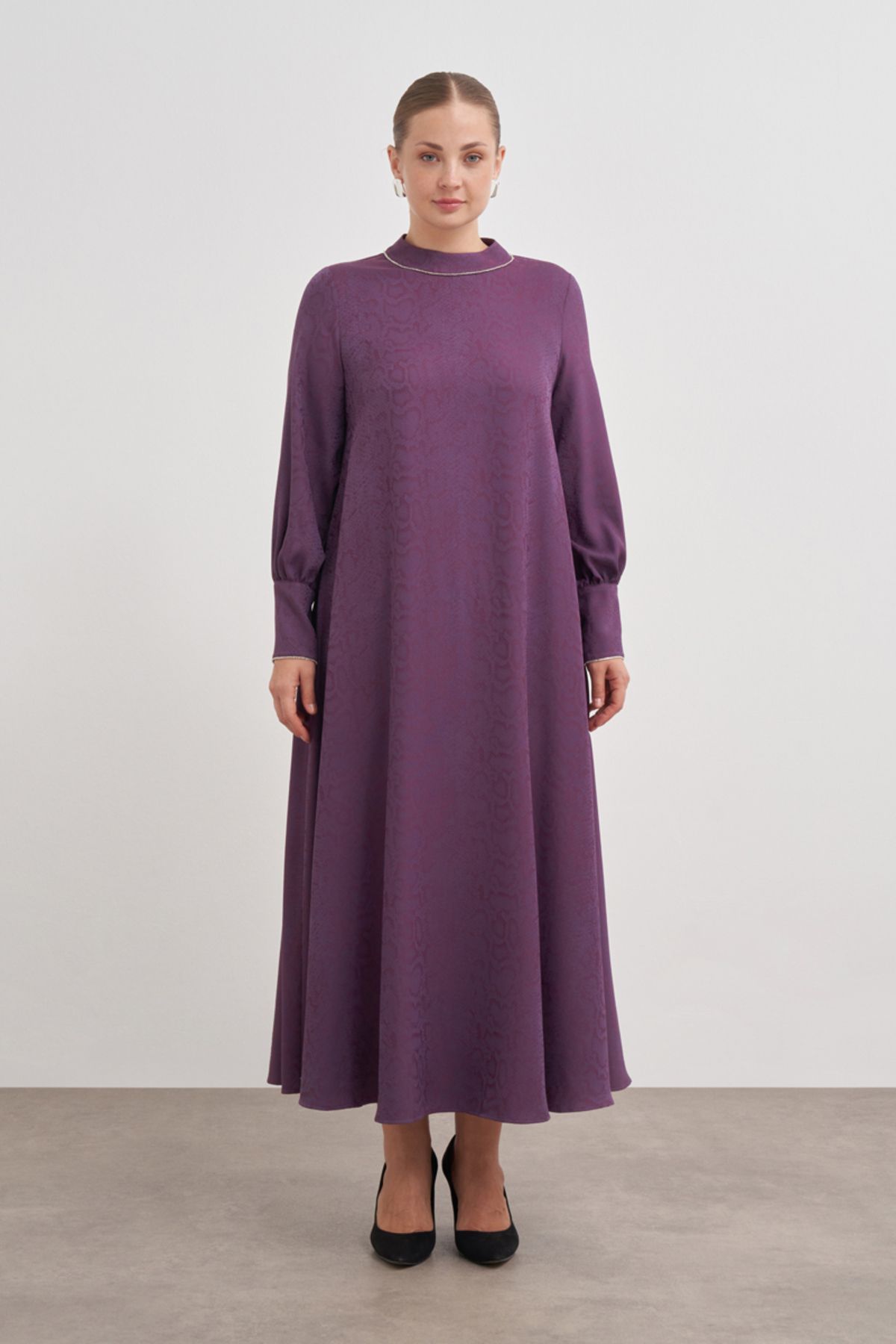 Aker-Modest Dress - Purple - Basic 1