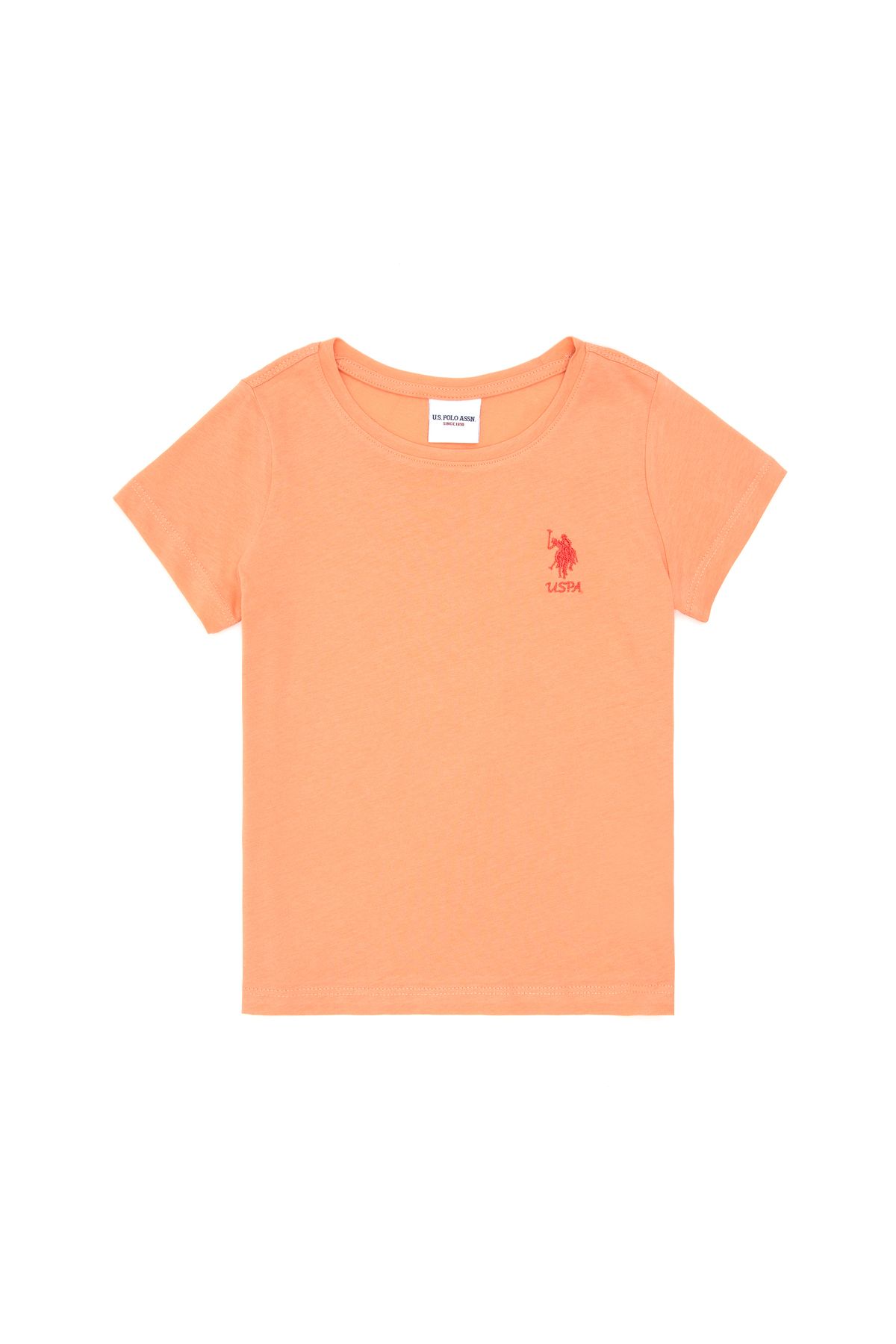 U.S. Polo Assn.-Girls' Salmon Crew Neck Basic T-Shirt 50295661 -Vr047 2