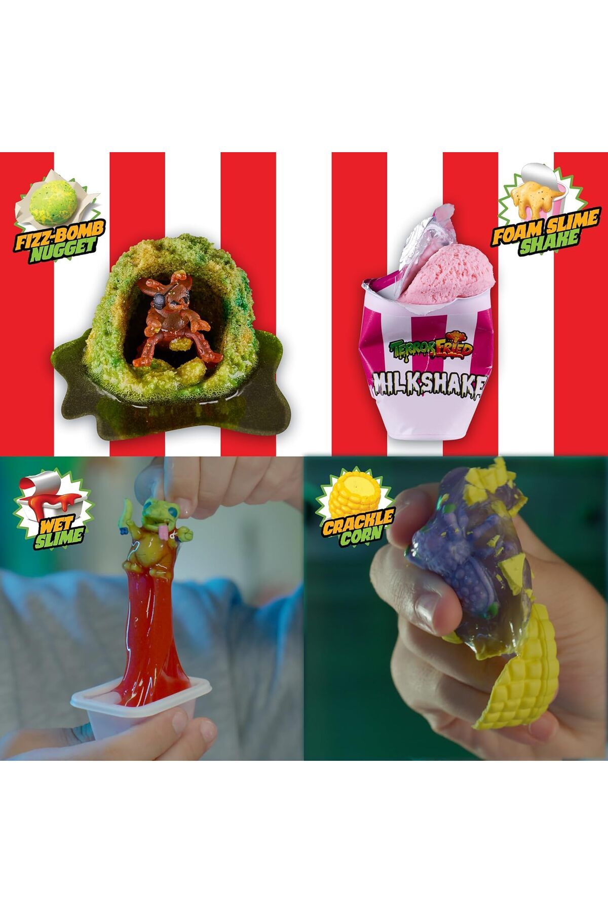 Terror Fried-Nasty Nibbles, Gross collectables with Slime, Boys Aged 4-10, Multiple Compound Play 6