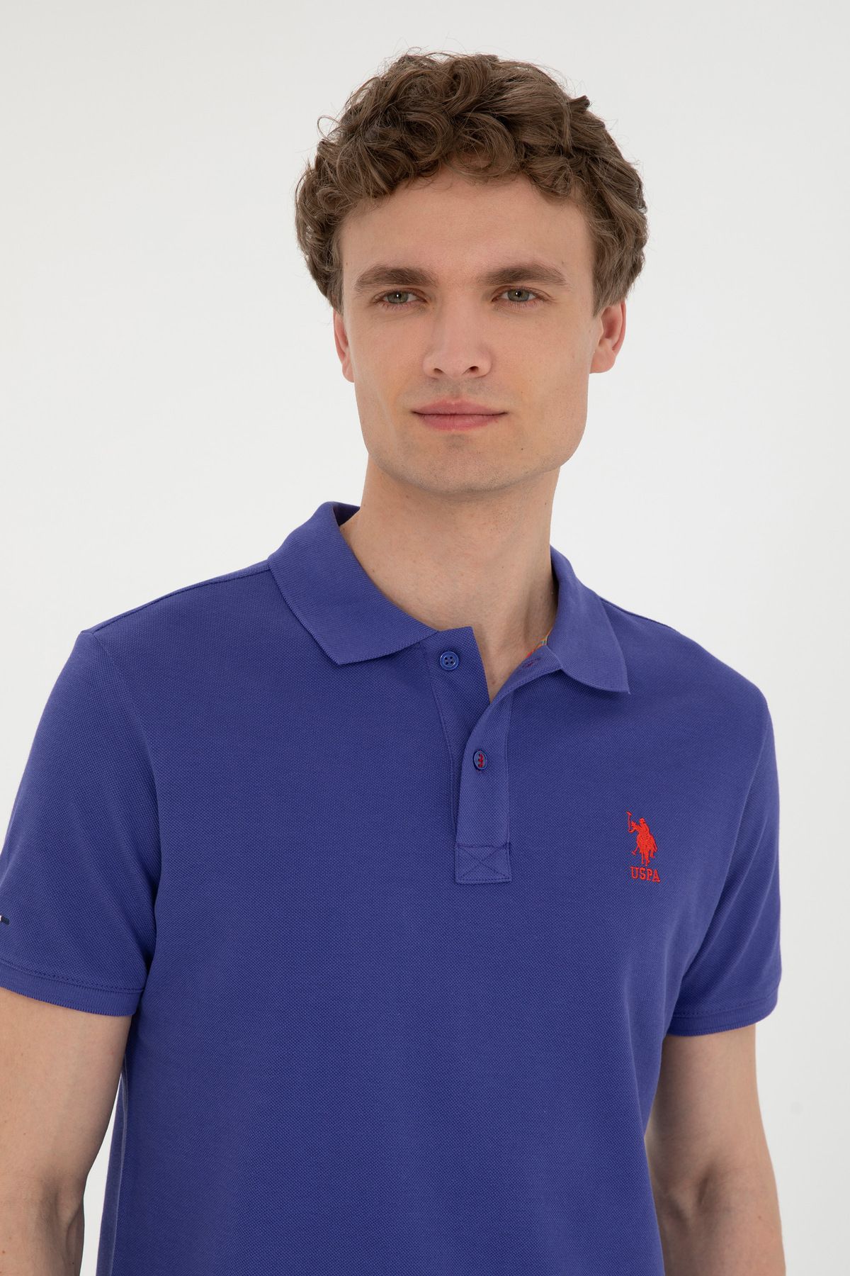 تی شرت یقه پولو آبی مردانه اصلی U.S. Polo Assn.
