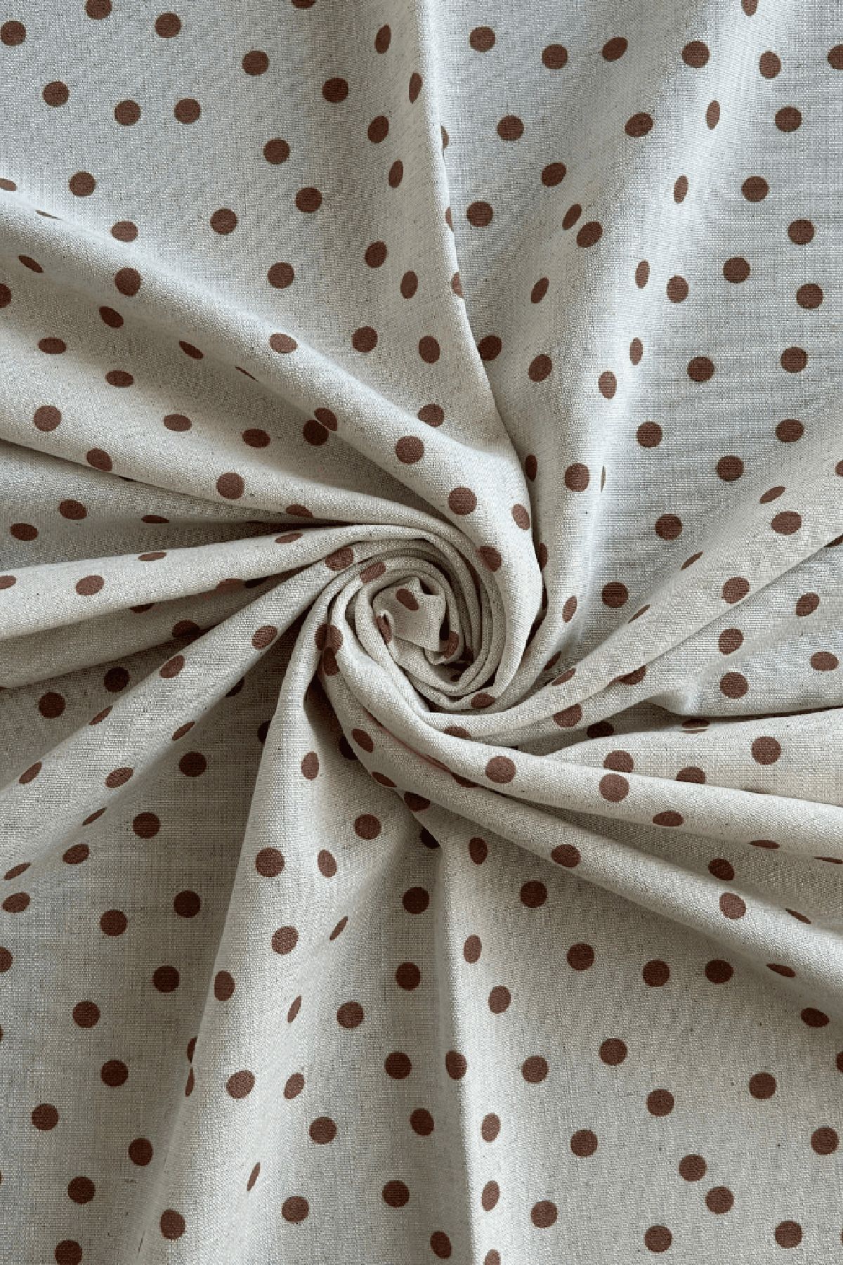 Doray Kumaş-Small Polka Dot Patterned Viscose Linen Fabric / Dry - 159 2
