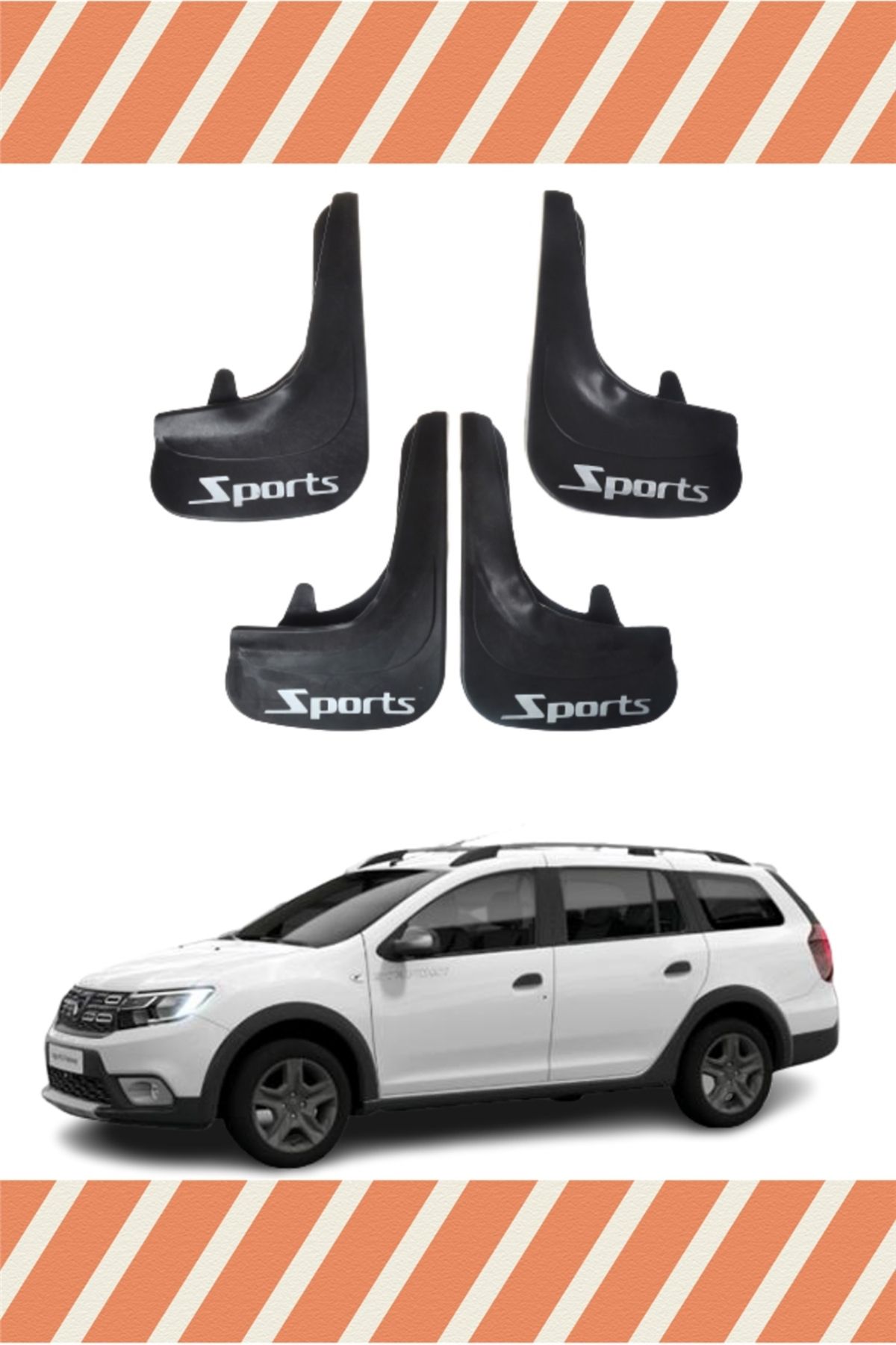 Alpax Dacia Logan MCV tüm kasalar Sports yazılı 4’lü tozluk çamurluk paçalık kaliteli