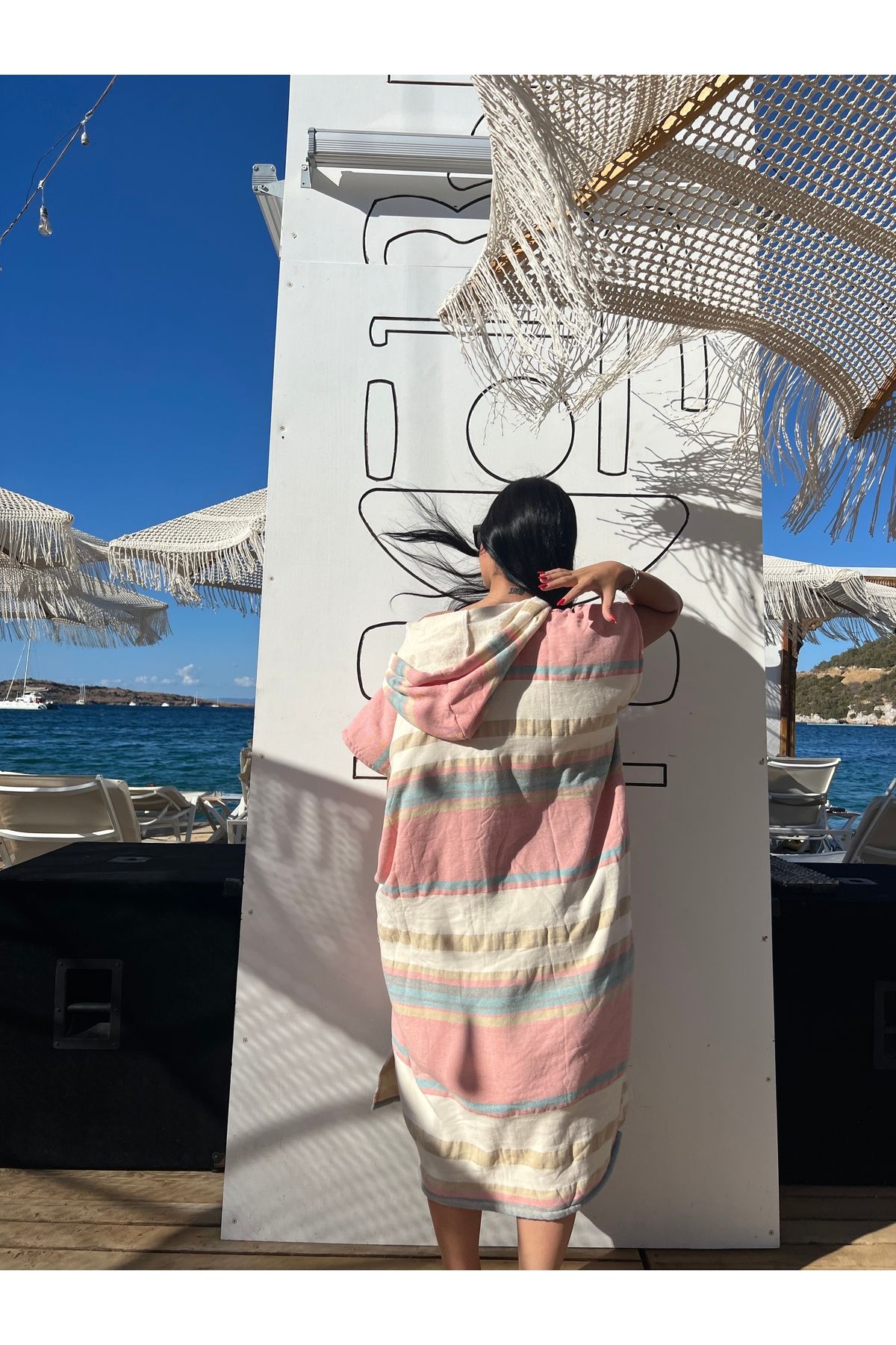 SOLENROSA-Solenrosa Beach Towel Poncho 3