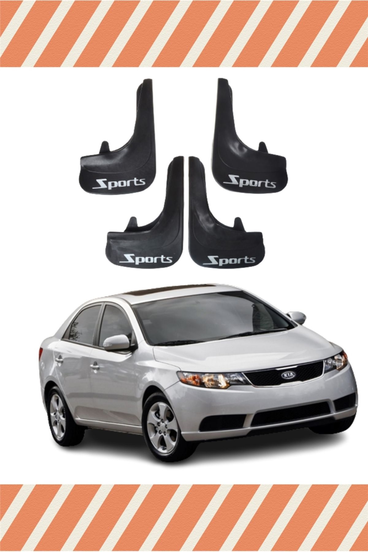 Alpax Kia Cerato 2009-2015 Sports yazılı 4’lü tozluk çamurluk paçalık modern tasarım