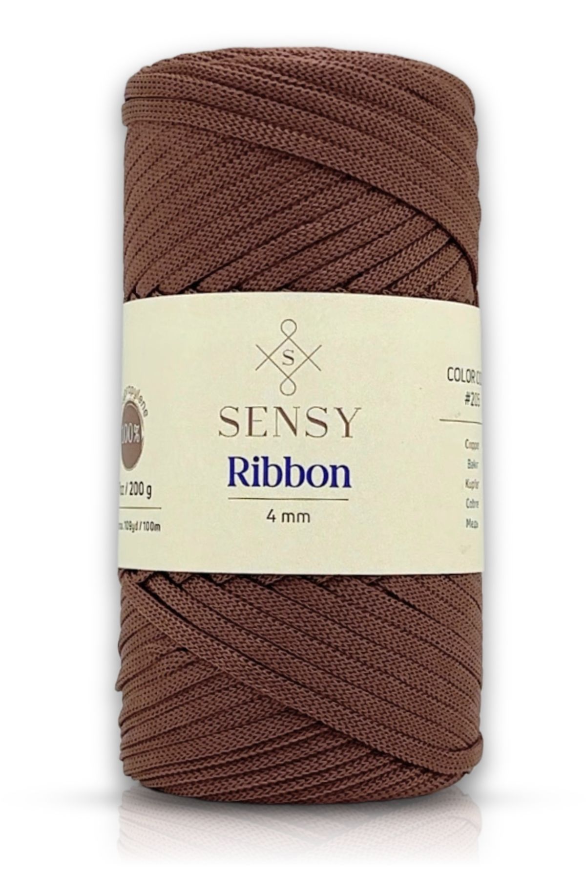 SENSY-Premium Ribbon Polyester String 200 Gr Polyester Ribbon Macrame String Copper 1