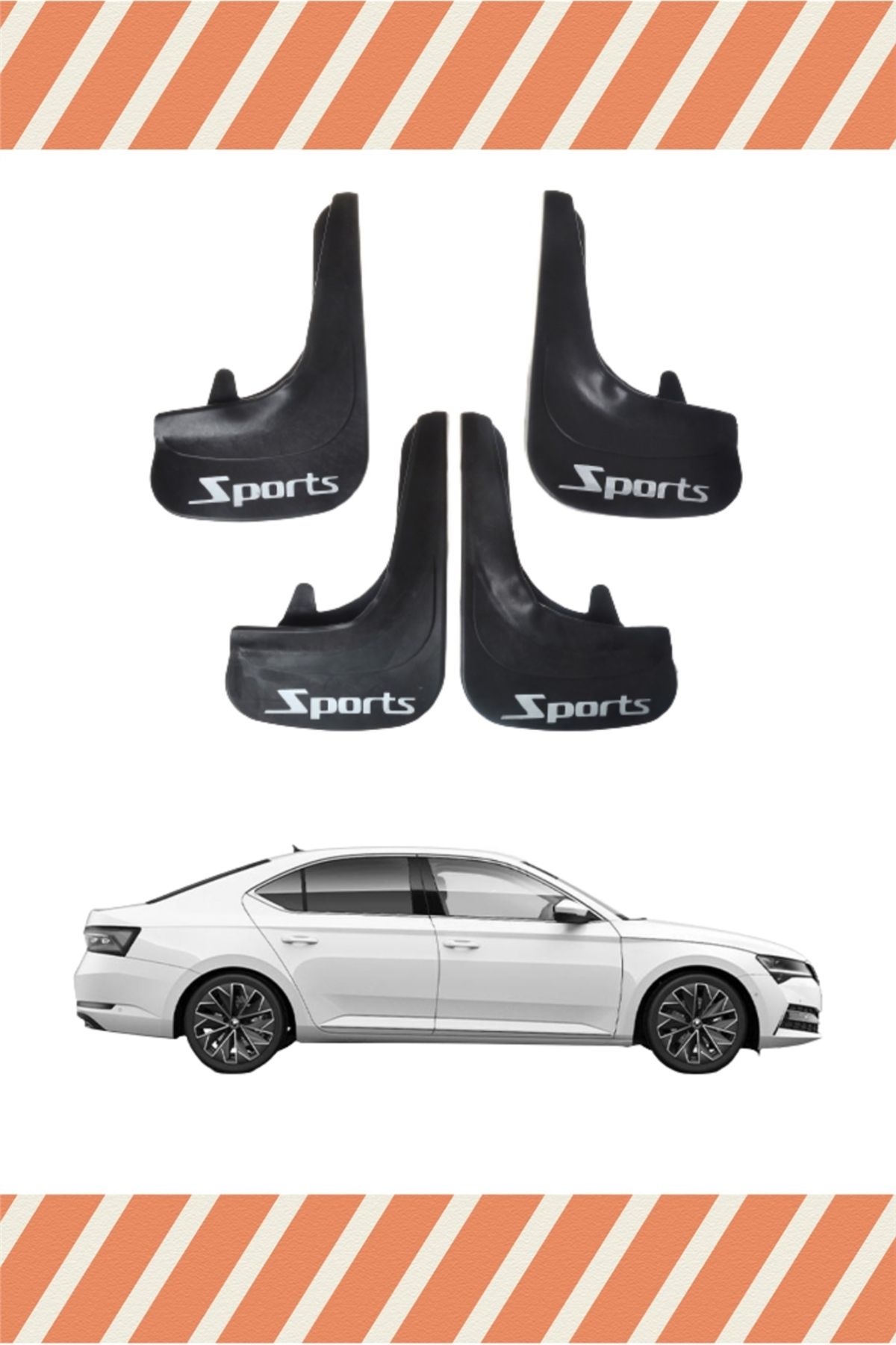 Alpax Skoda Superb Sports yazılı 4’lü tozluk çamurluk paçalık kaliteli koruma