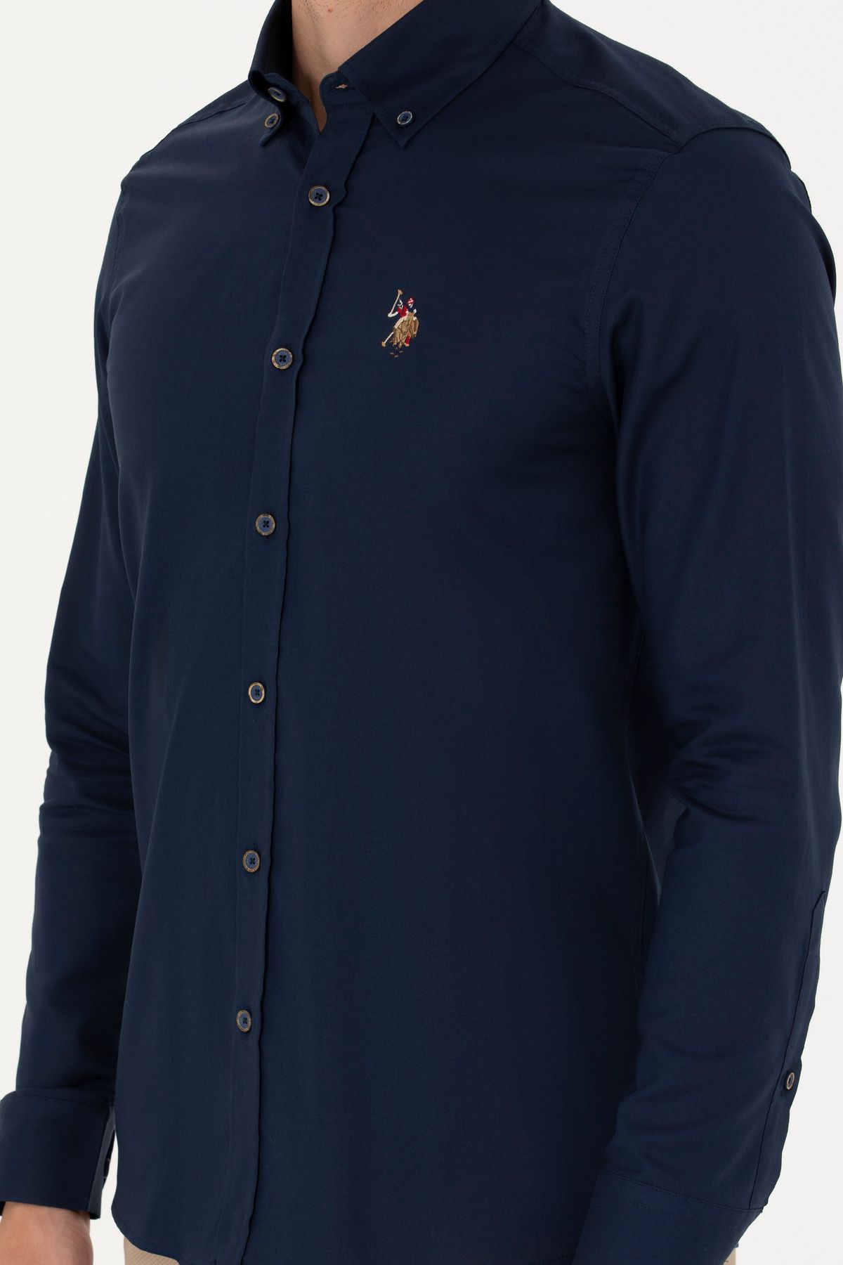 U.S. Polo Assn.-Férfi sötétkék hosszú ujjú alap ing 50271276-VR033 6