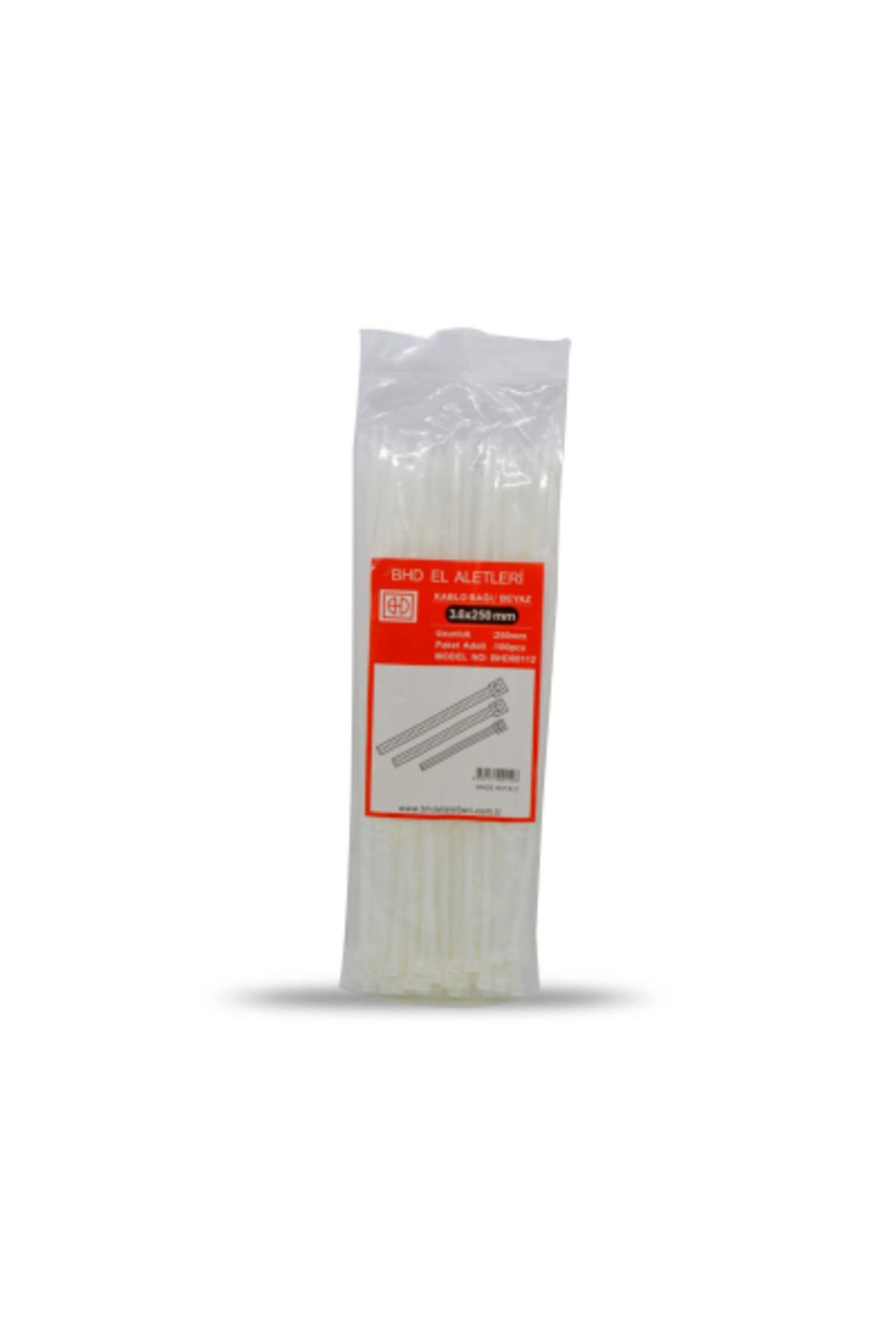 Kapamarka PLASTİK ÇIRT KELEPÇE 100 PARÇA BEYAZ 3.6X250MM