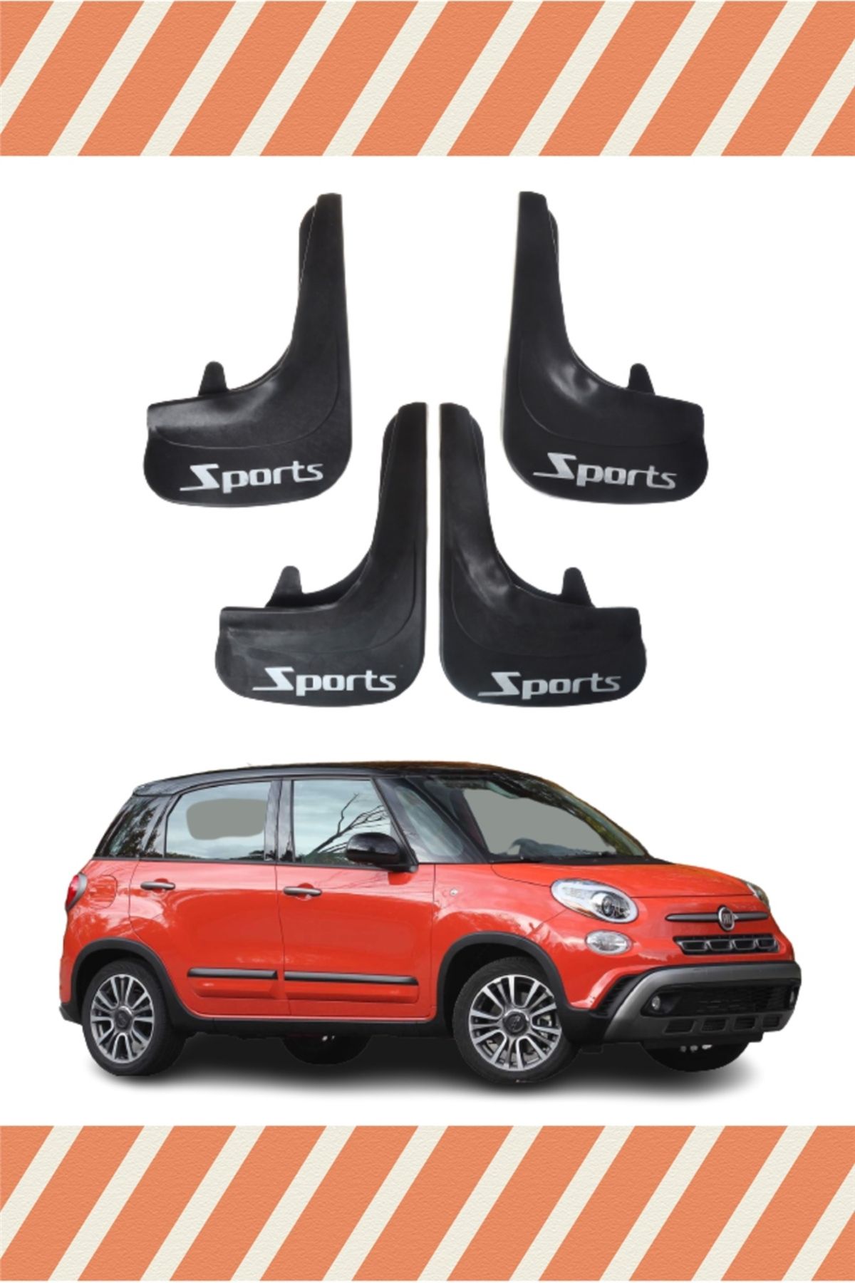 Alpax Fiat 500L sports yazılı 4’lü tozluk çamurluk paçalık