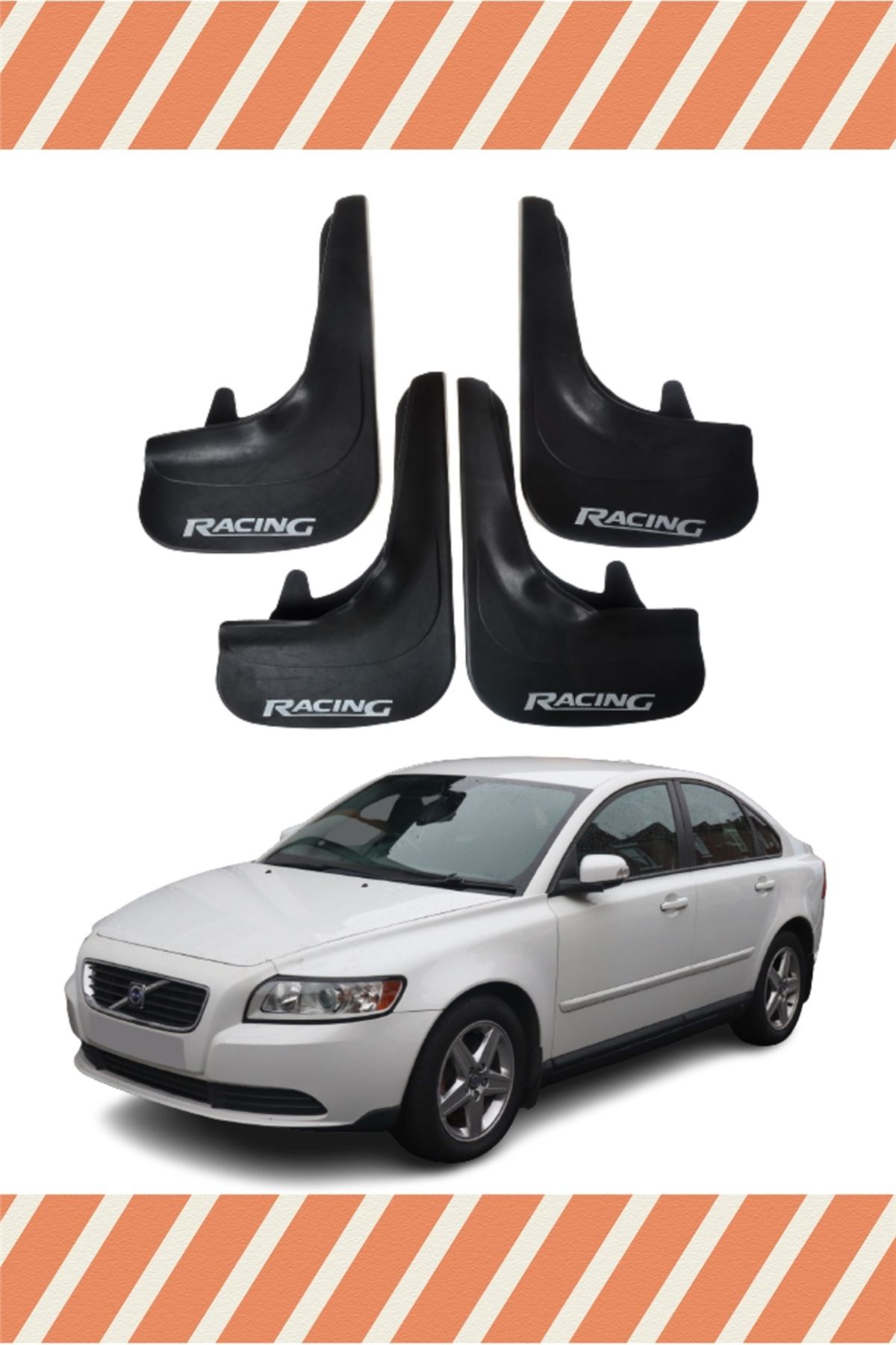 Alpax Volvo S40 Racing yazılı 4’lü tozluk çamurluk paçalık dayanıklı