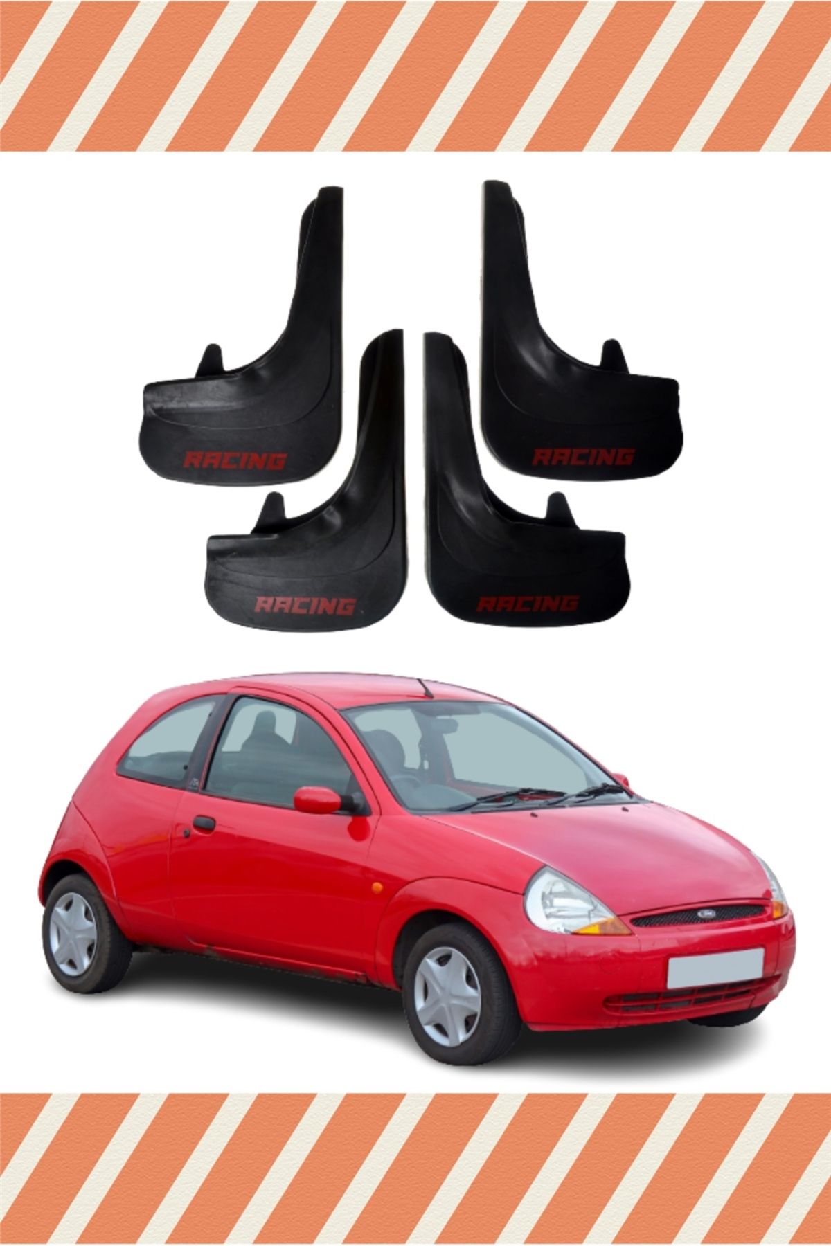 Alpax Ford Ka Racing yazılı 4’lü tozluk çamurluk paçalık güvenilir koruma