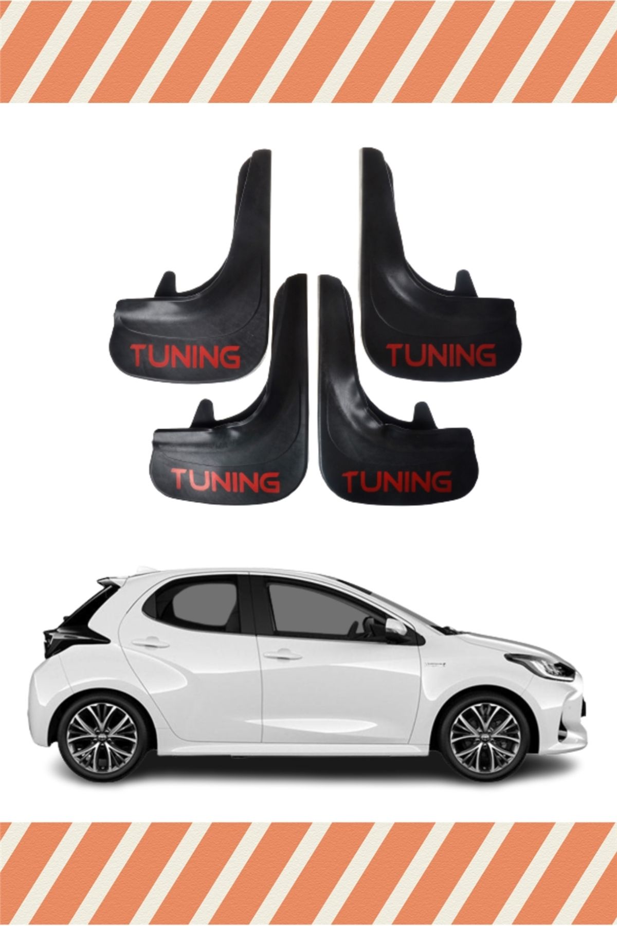 Alpax Toyota Yaris Tuning yazılı 4’lü tozluk çamurluk paçalık şık tasarım