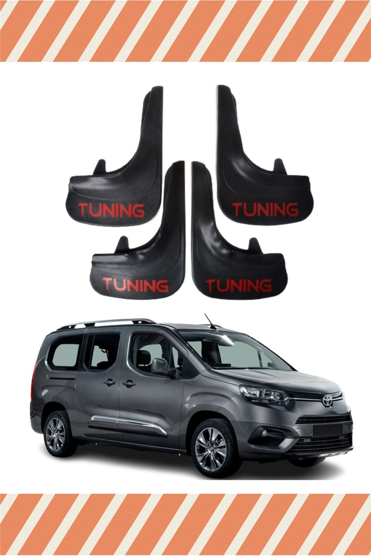 Alpax Toyota Proace City Tuning yazılı 4’lü tozluk çamurluk paçalık koruyucu