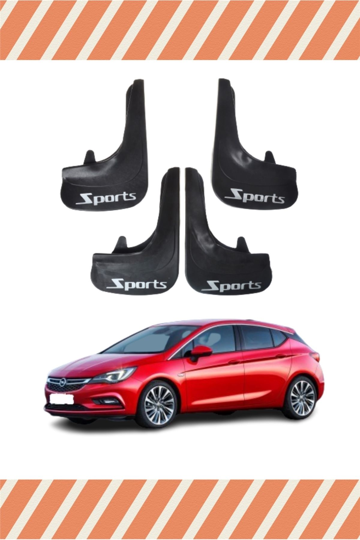 Alpax Opel Astra K Hb 2015-2020 Sports yazılı 4’lü tozluk çamurluk paçalık şık koruma