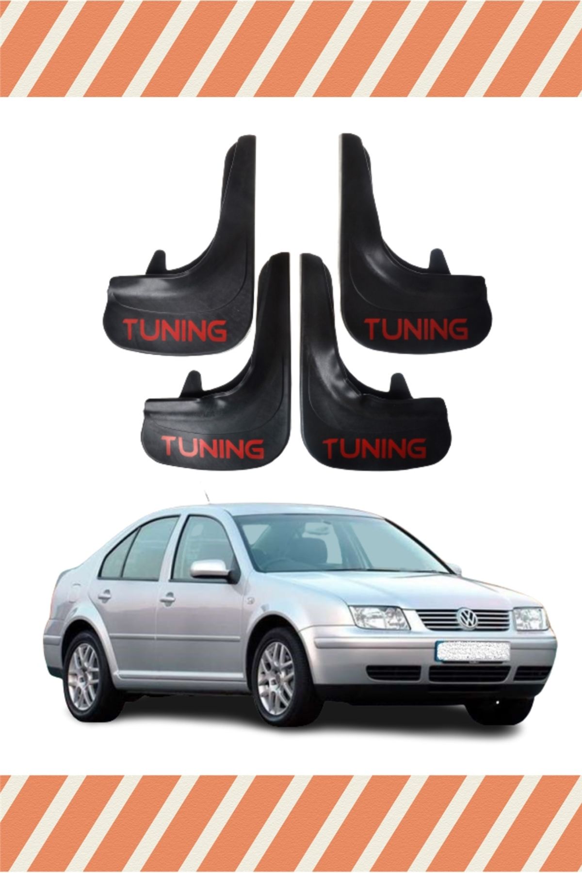 Alpax Volkswagen Bora Tuning yazılı 4’lü tozluk çamurluk paçalık sportif