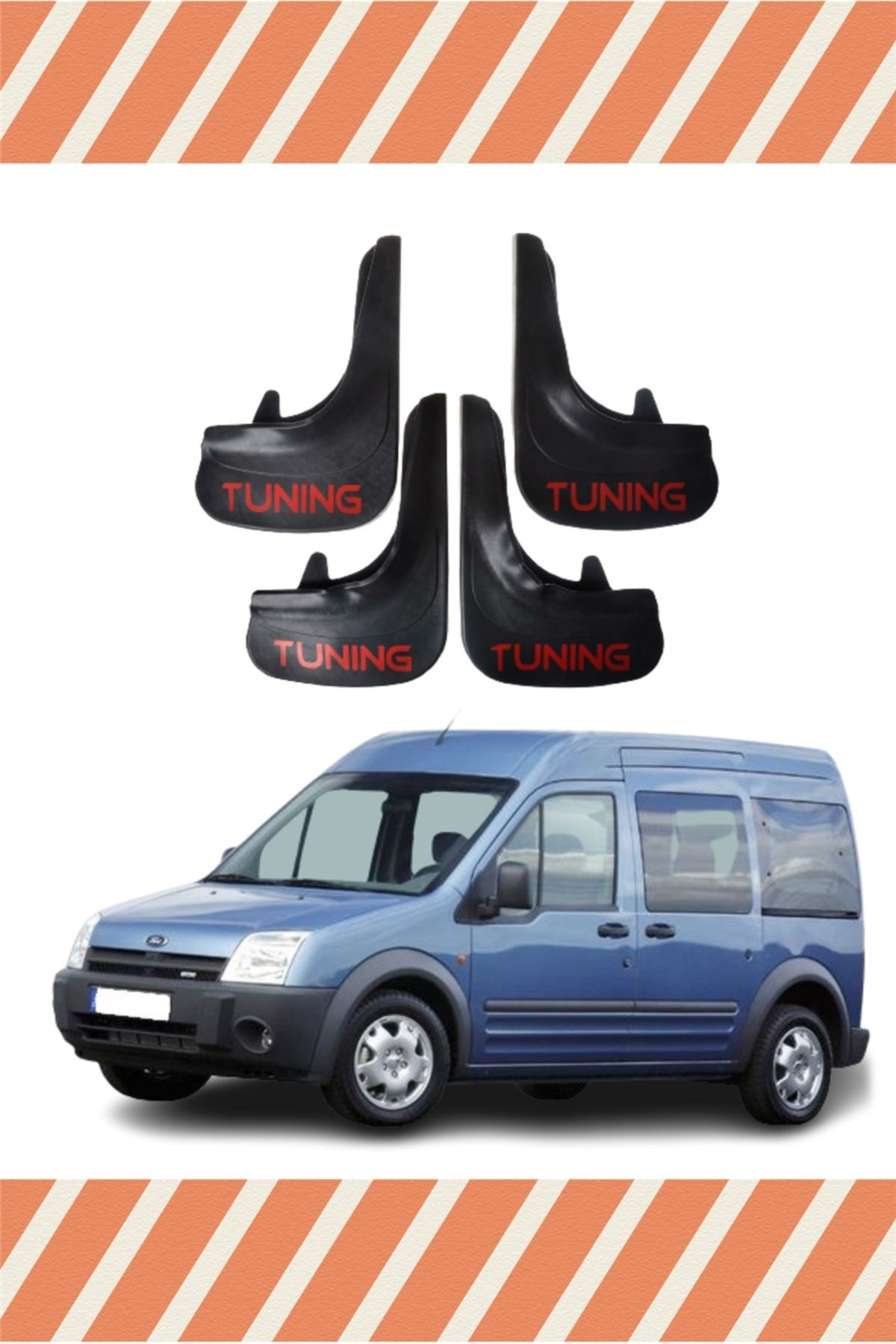 Alpax Ford Connect 2002-2013 tuning yazılı 4’lü tozluk çamurluk paçalık